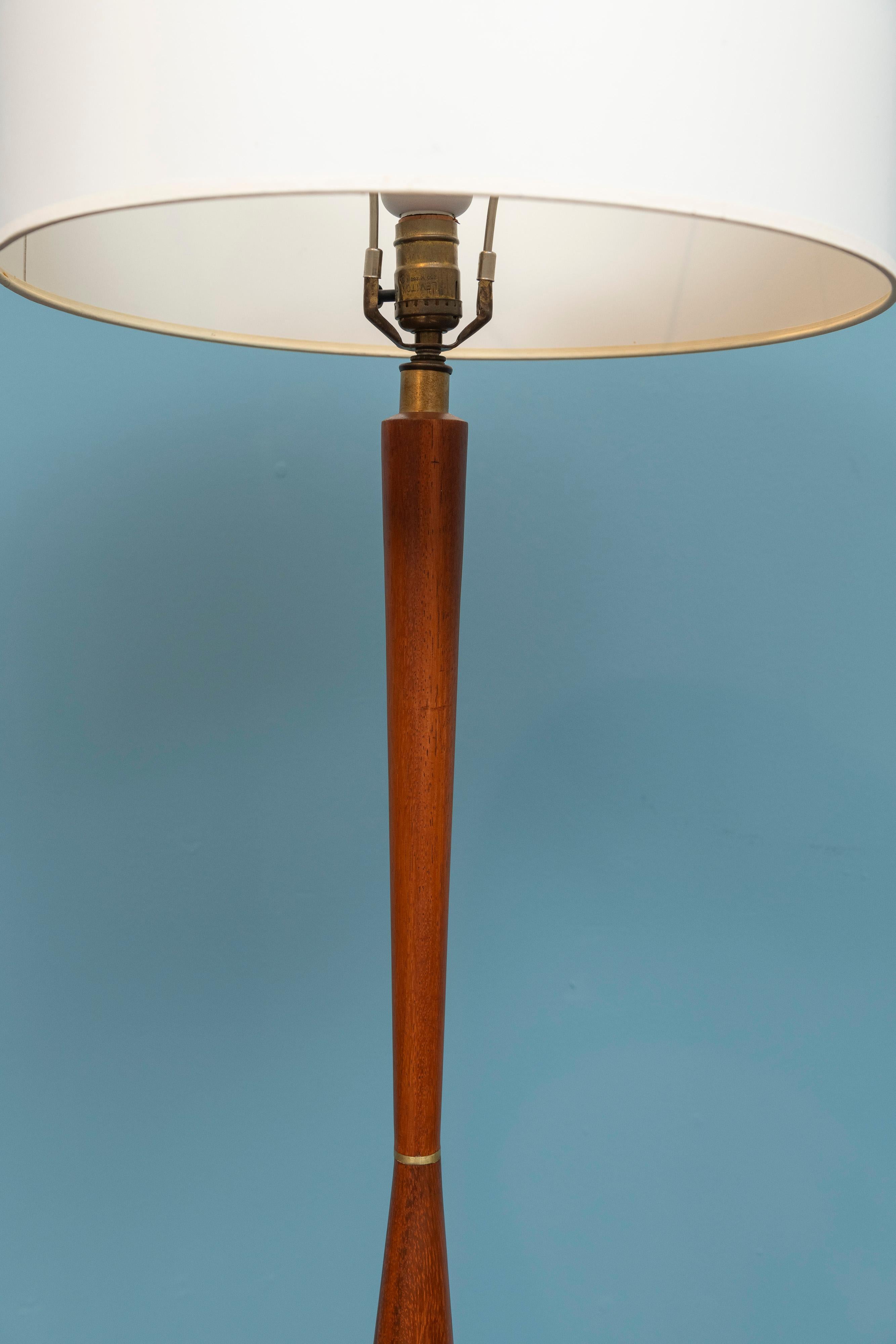 Mid-Century Modern Walnut Floor Lamp 1