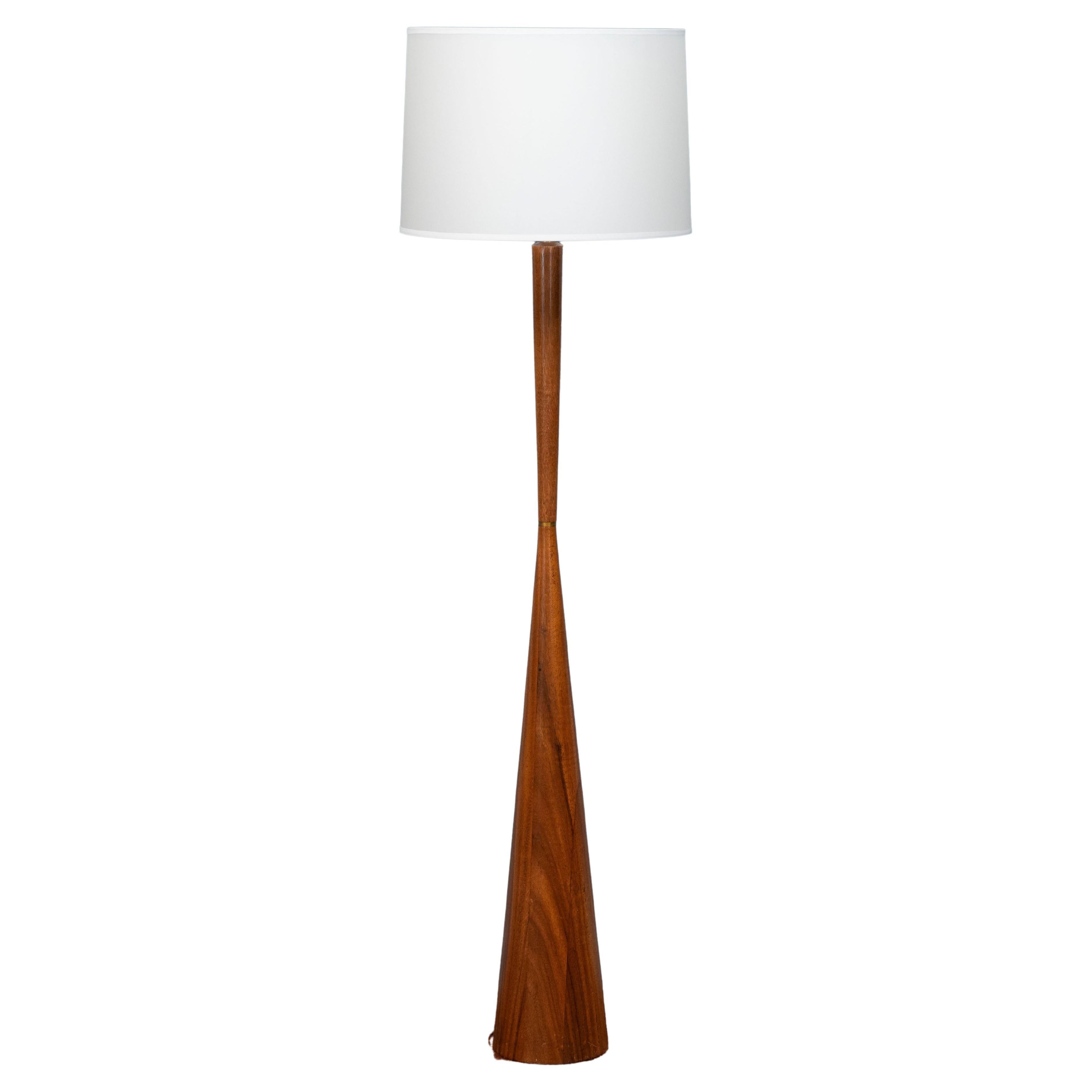 Mid-Century Modern Walnut Floor Lamp