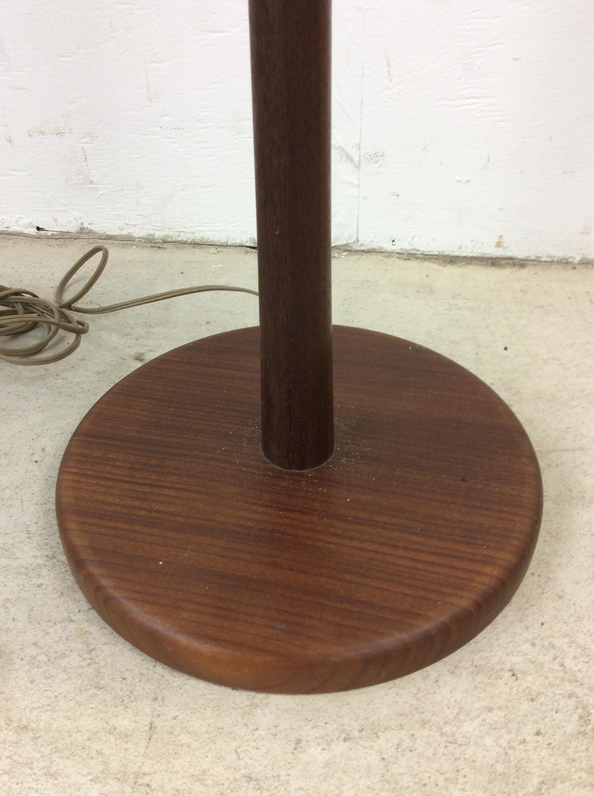 Mid Century Modern Walnut Floor Lamp with Mosaic Tile End Table For Sale 3