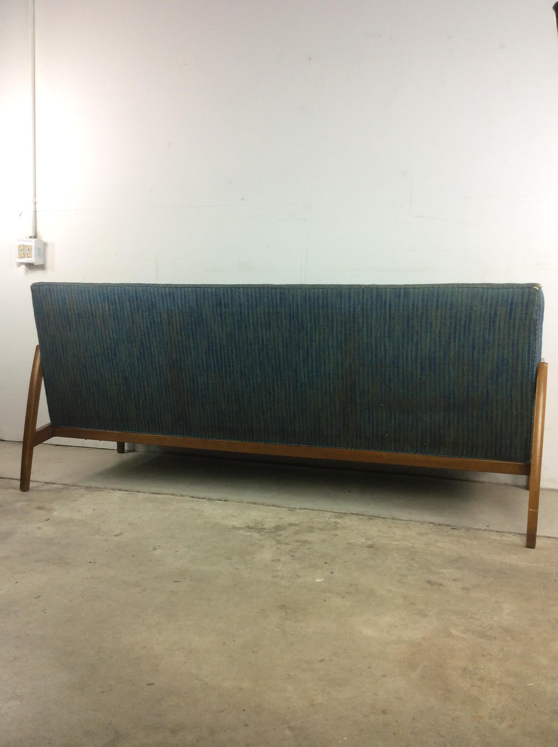 Mid-Century Modern Walnut Frame Sofa by Drexel For Sale 9