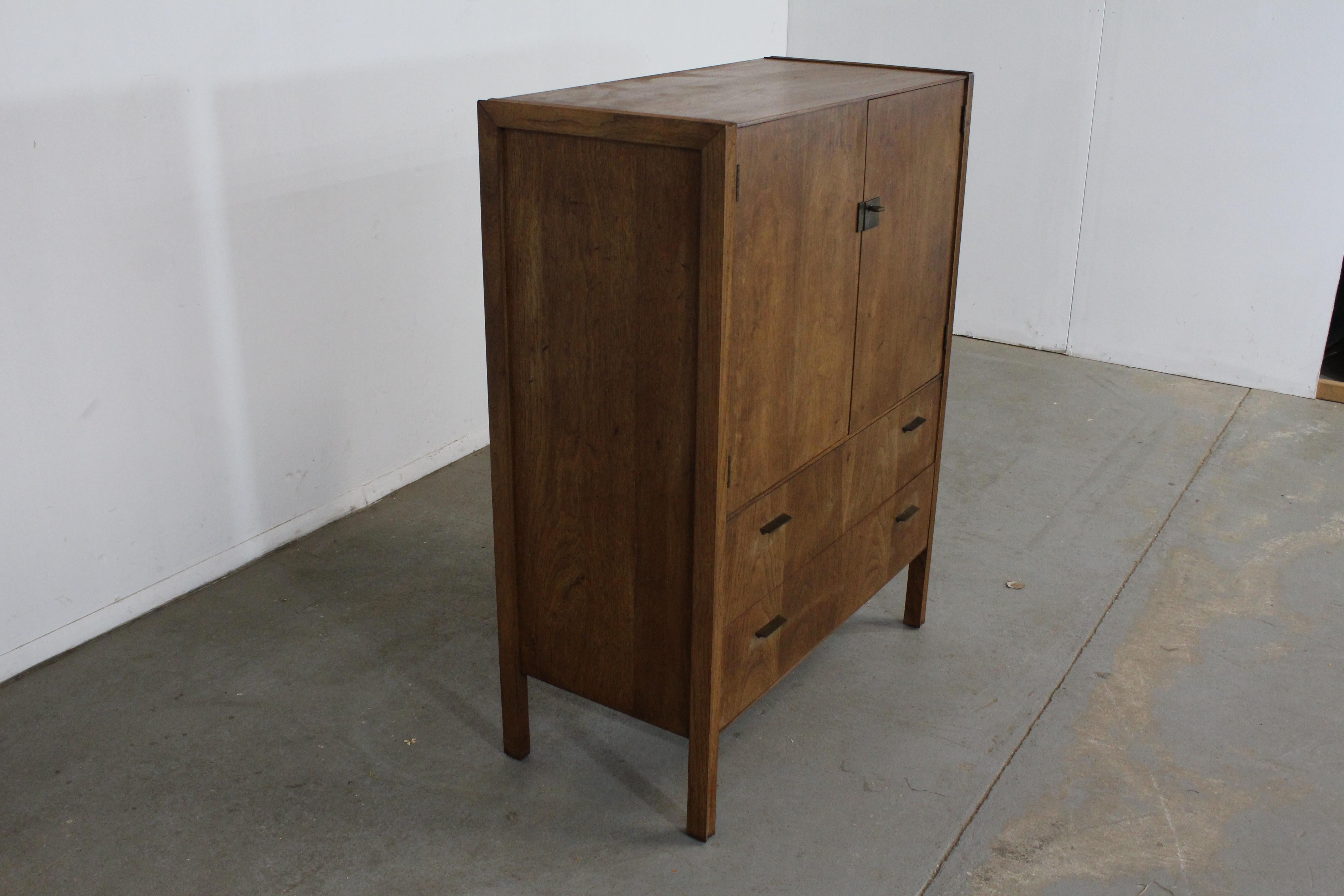 American Mid-Century Modern Jack Cartwright Walnut Gentleman's Tall Chest by Founders