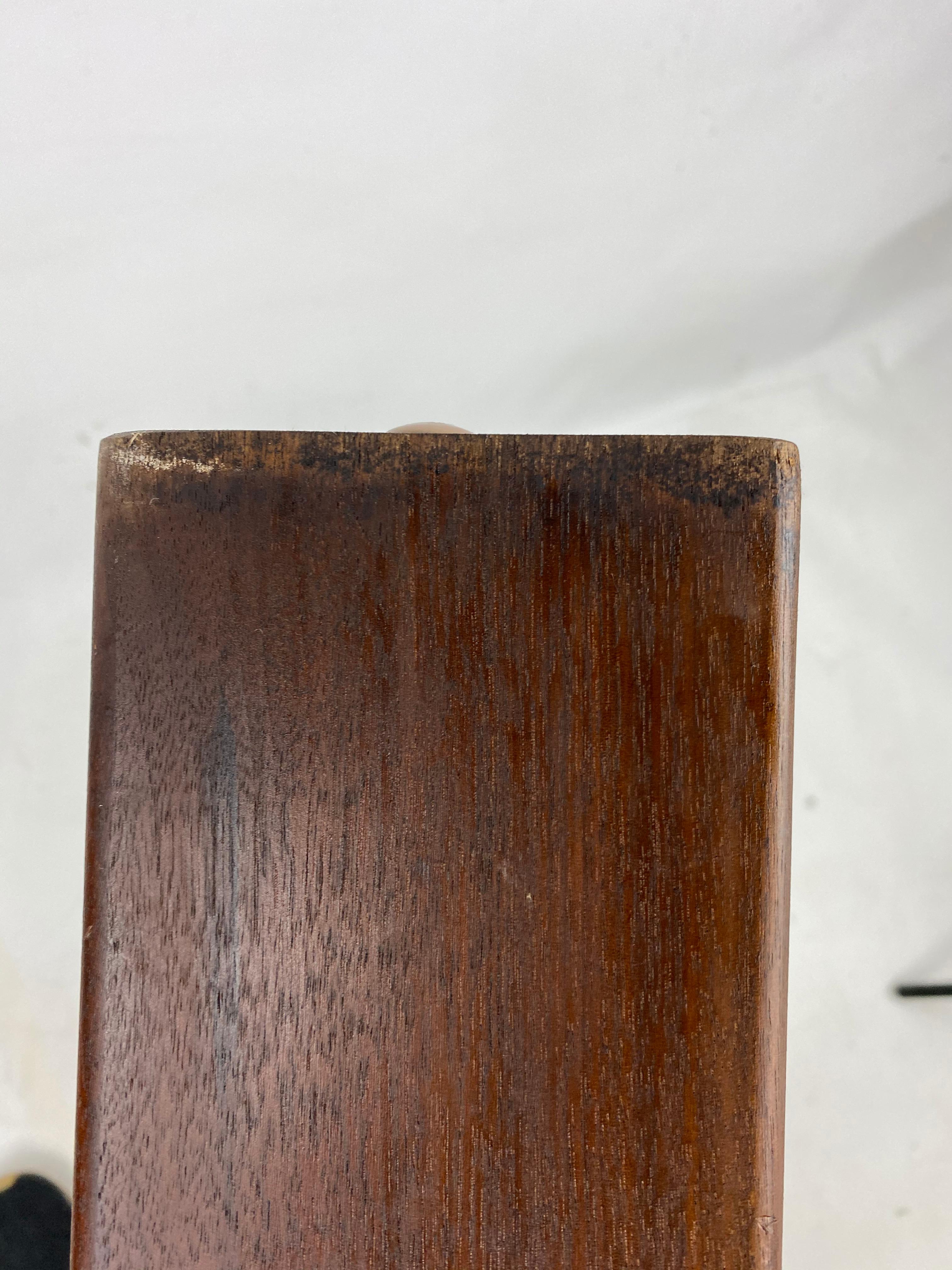 Mid-Century Modern Walnut and Glass Side Table For Sale 2