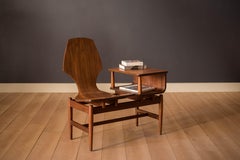 Mid-Century Modern Walnut Gossip Bench by Plycraft