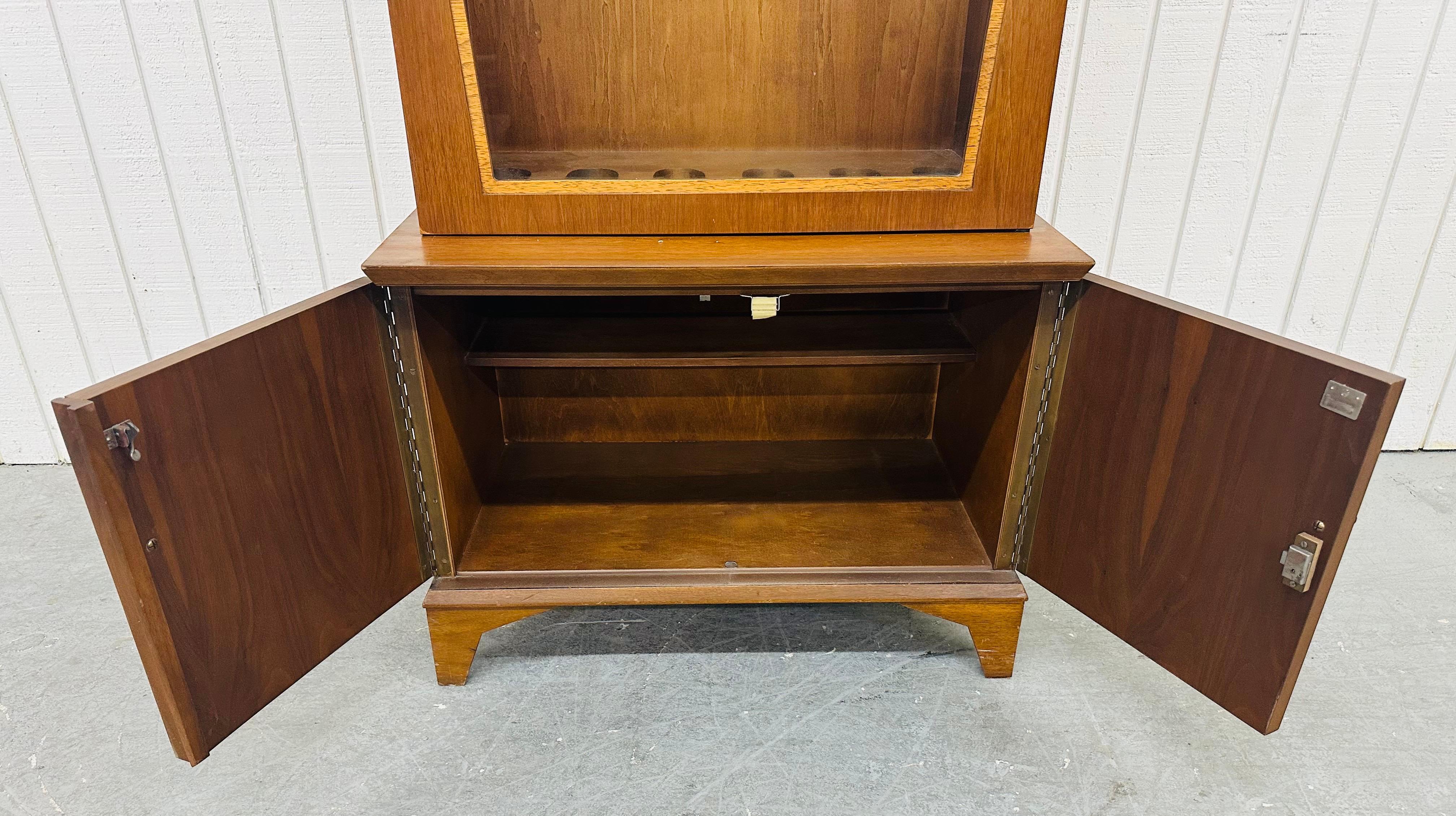 Glass Mid-Century Modern Walnut Gun Cabinet