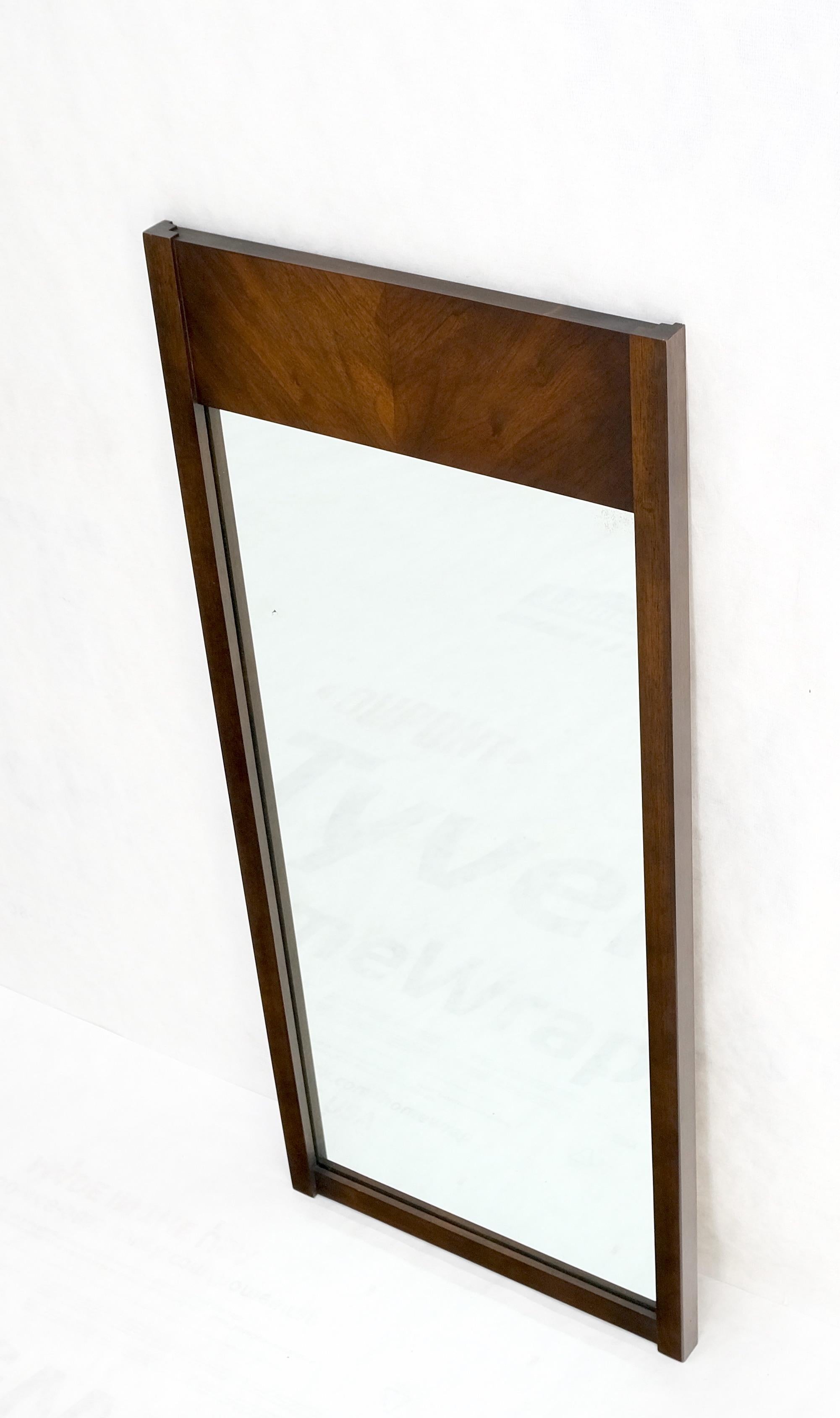 American Mid-Century Modern Walnut Hanging Wall Mirror For Sale