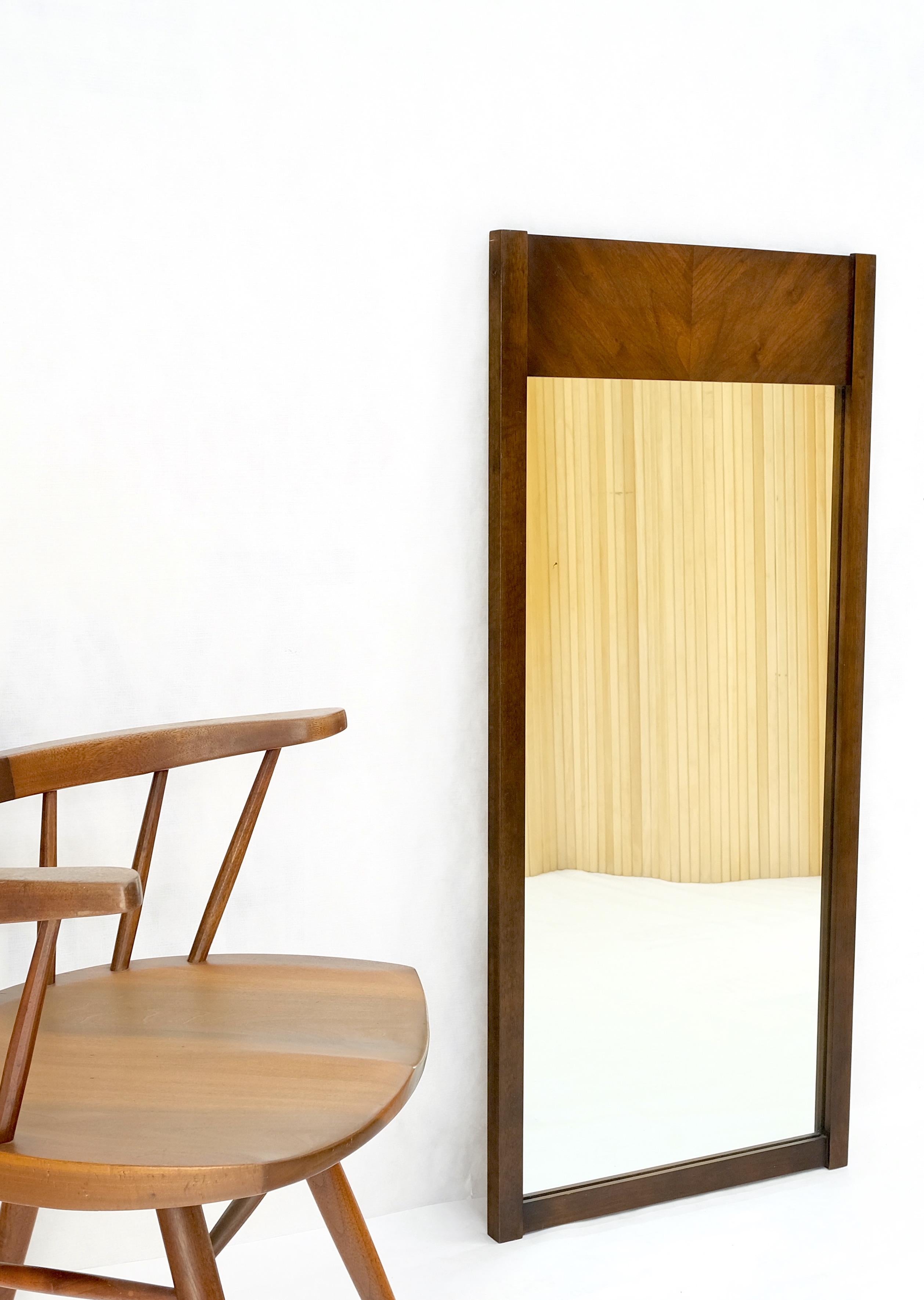 20th Century Mid-Century Modern Walnut Hanging Wall Mirror For Sale