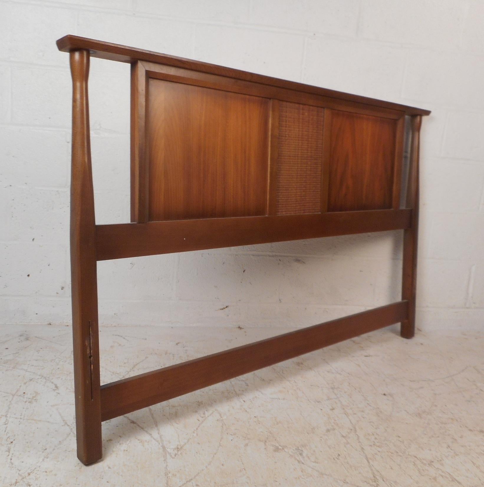 Late 20th Century Mid-Century Modern Walnut Headboard and Footboard