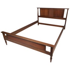 Mid-Century Modern Walnut Headboard and Footboard