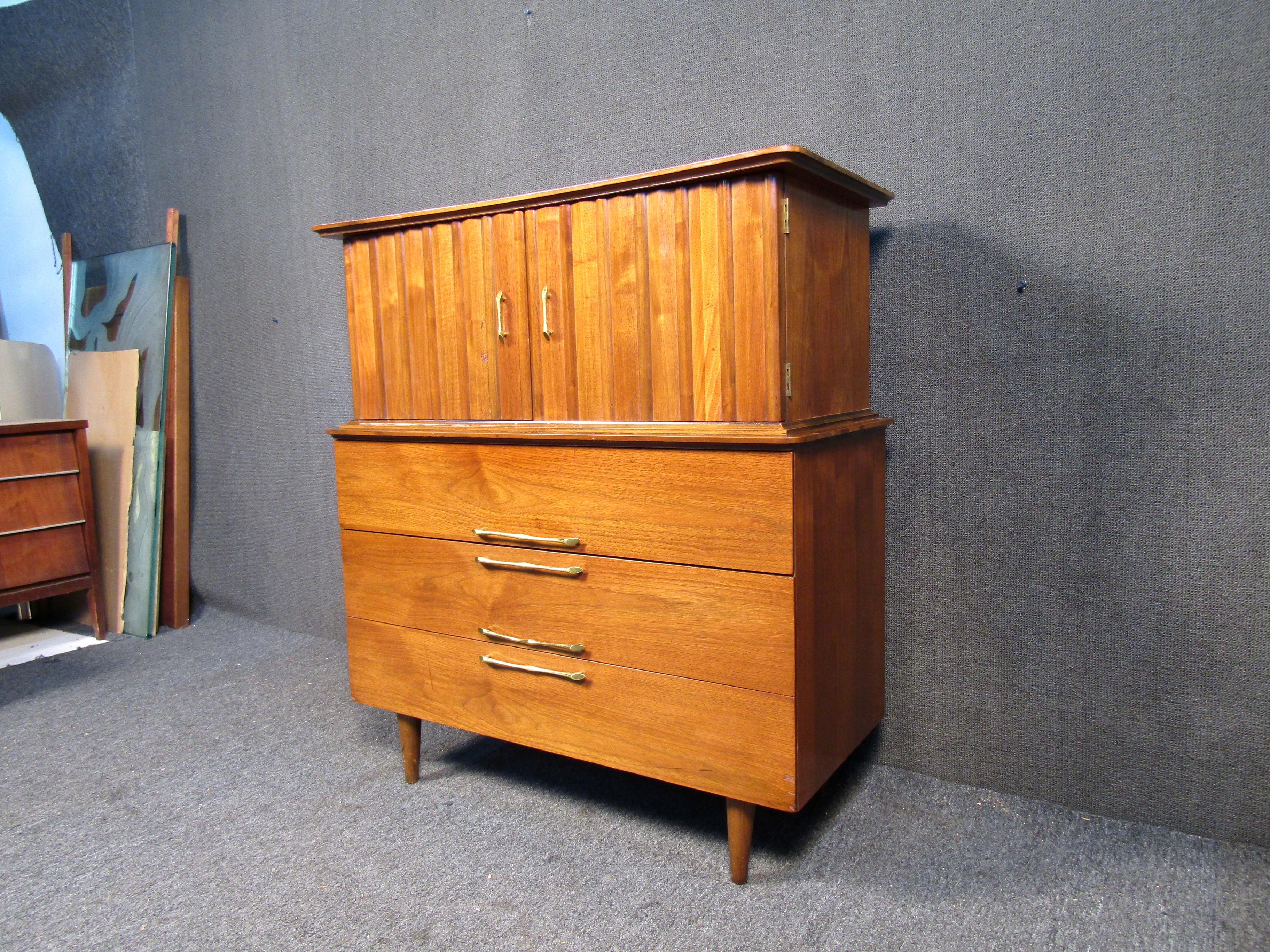 Mid-20th Century Mid-Century Modern Walnut Hi-Boy Dresser For Sale