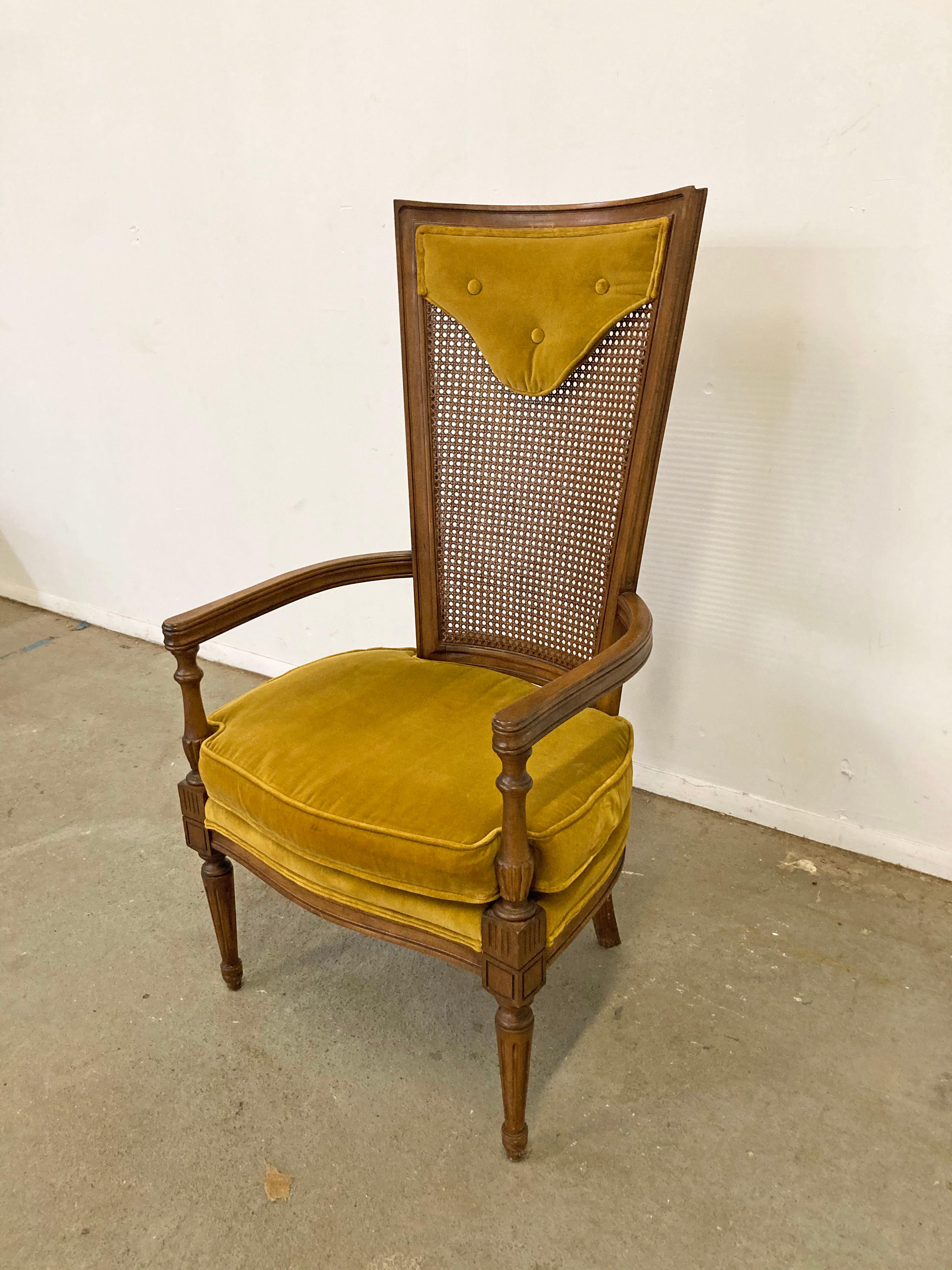 high back cane chair