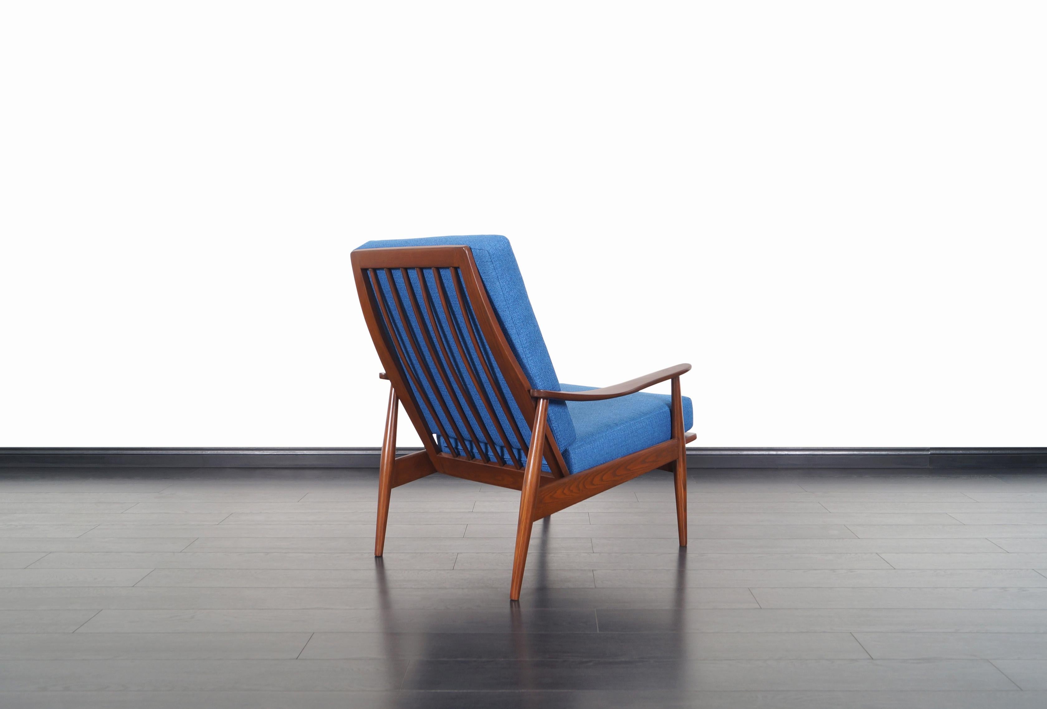 Mid-20th Century Mid-Century Modern Walnut High Back Lounge Chair For Sale