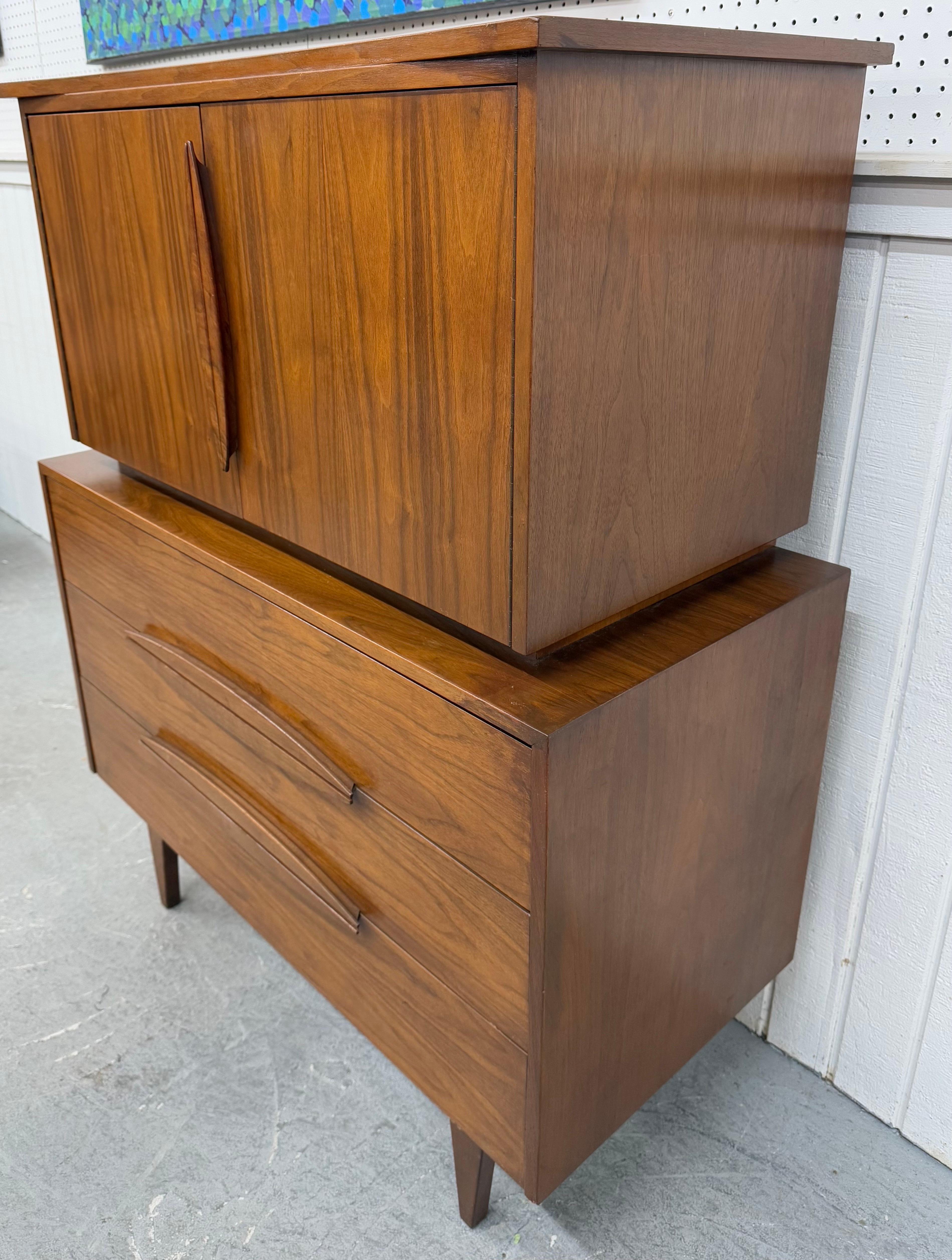 American Mid-Century Modern Walnut High Chest For Sale