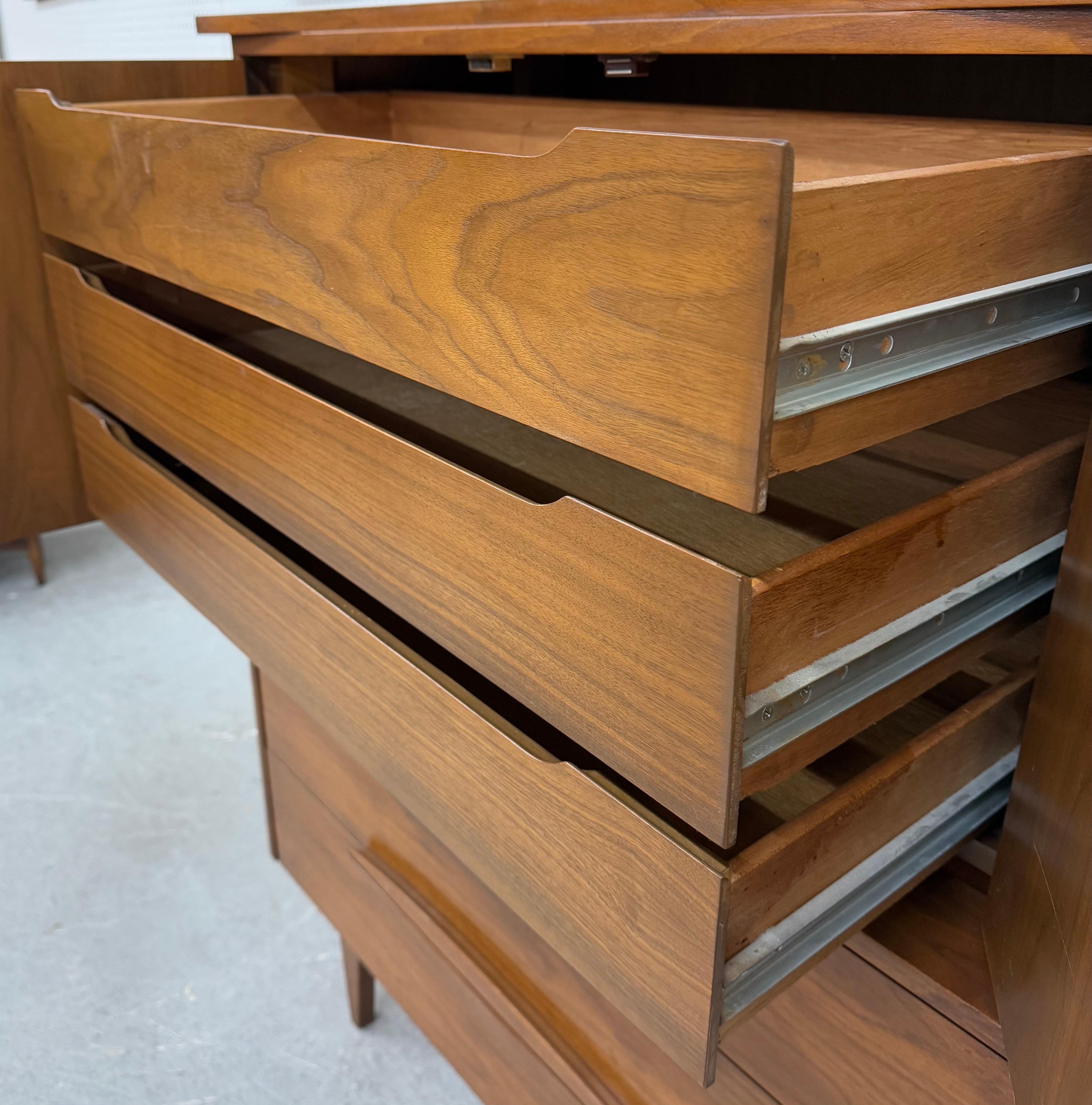 Wood Mid-Century Modern Walnut High Chest For Sale