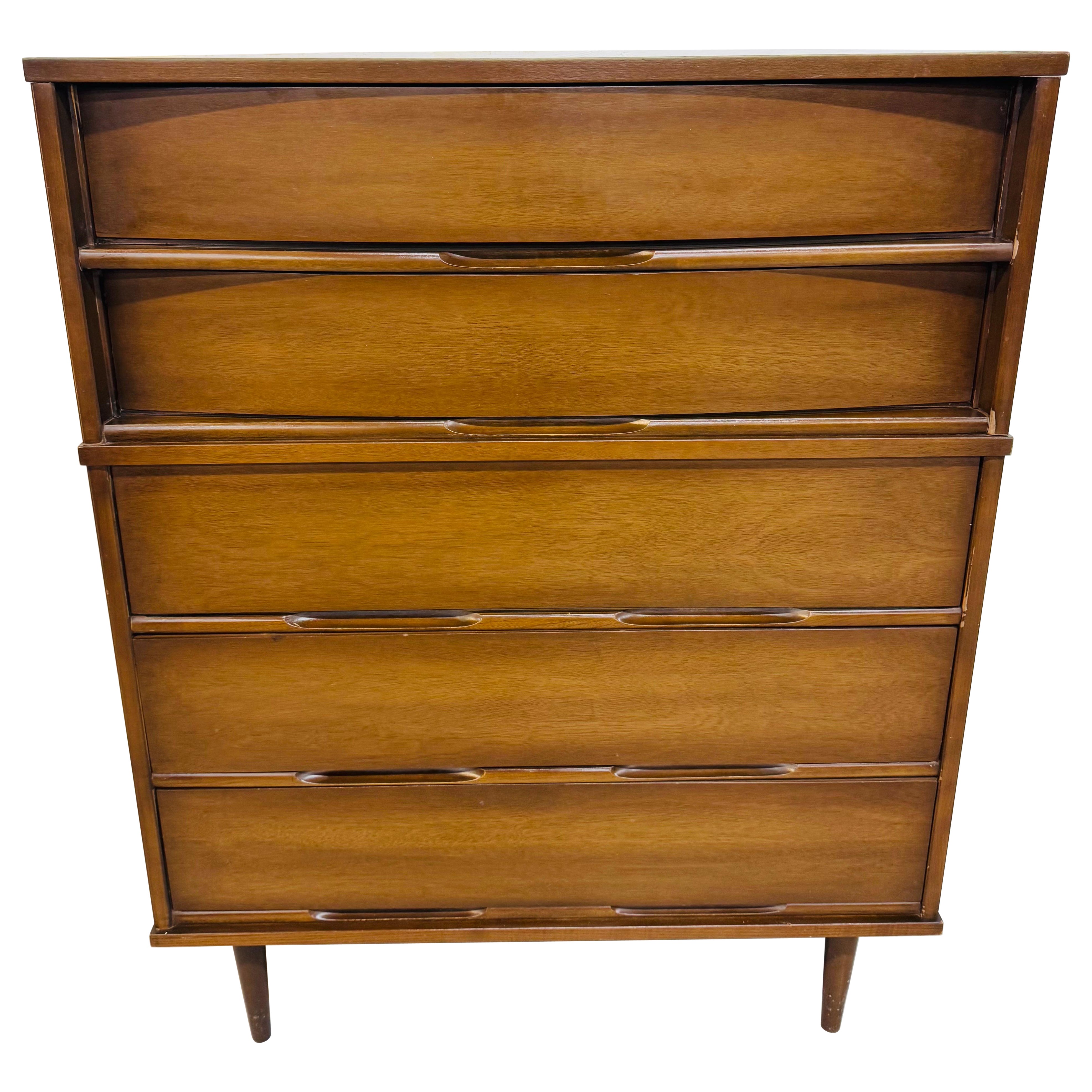 Mid-Century Modern Walnut High Chest