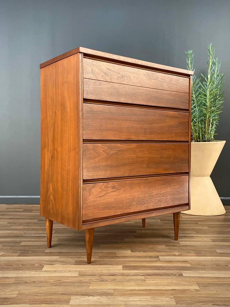 bassett furniture dresser vintage Traditional Style with Glass Top Available for Custom Lacquer! Hibiscus House Newly Refinished -Mid-Century Modern Walnut