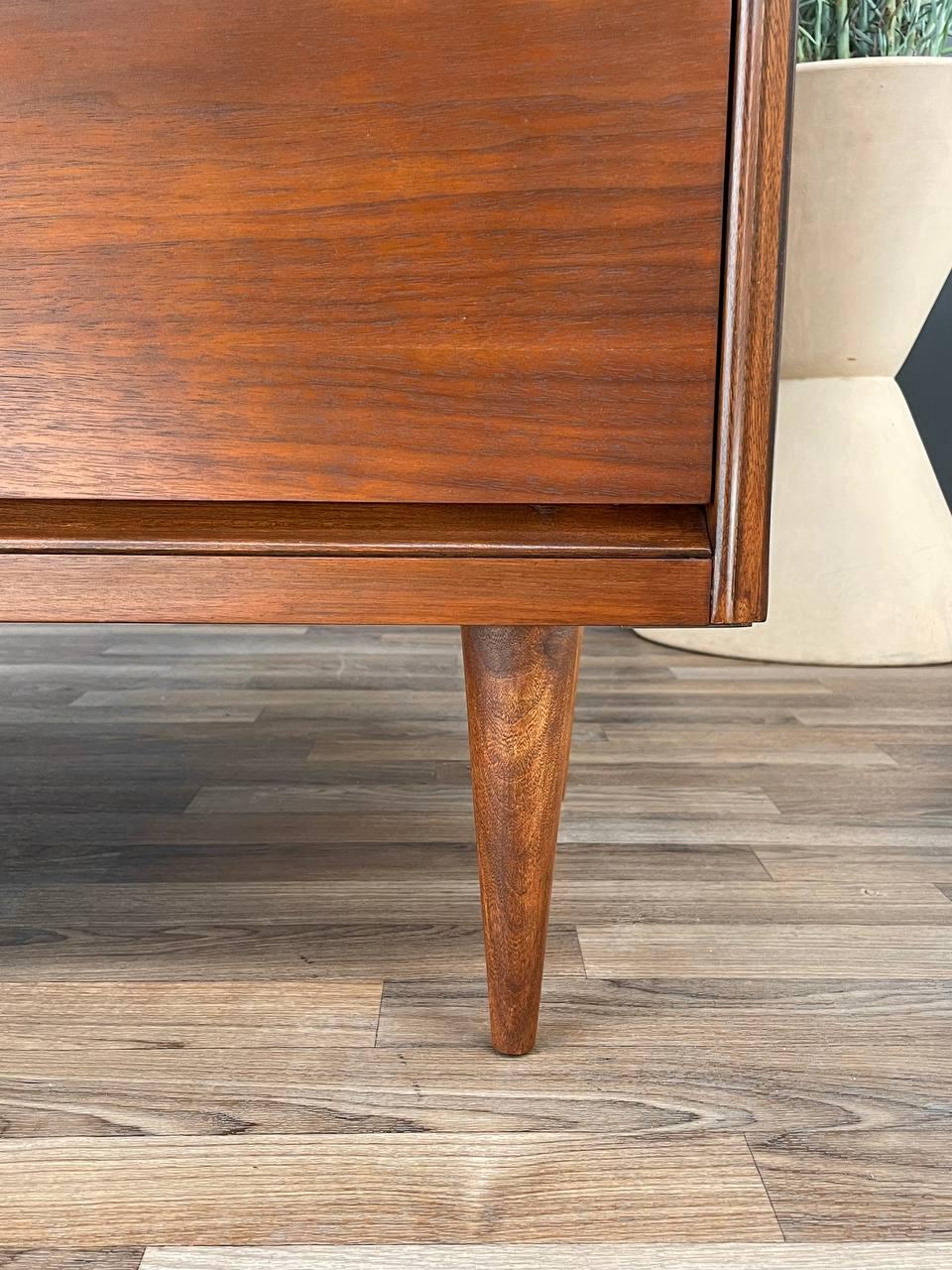 Newly Refinished -Mid-Century Modern Walnut Highboy Dresser by Bassett Furniture 1