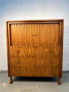 Mid-Century Modern Walnut Highboy Dresser by John Widdicomb