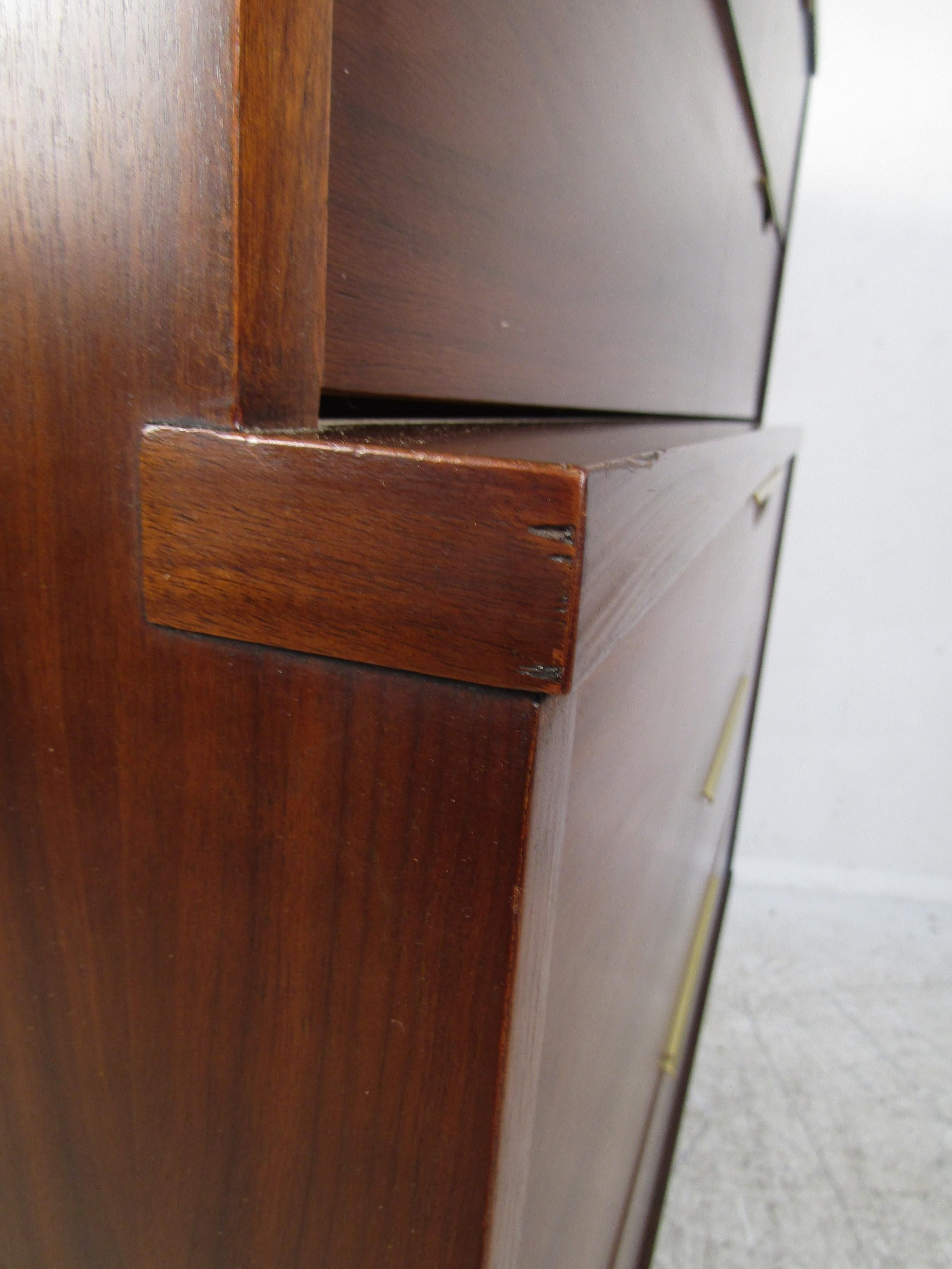 Mid-Century Modern Walnut Highboy Dresser - Kent Coffey's 