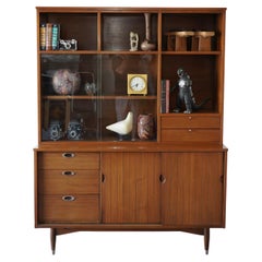 Mid-Century Modern Walnut Hutch by Hooker Furniture