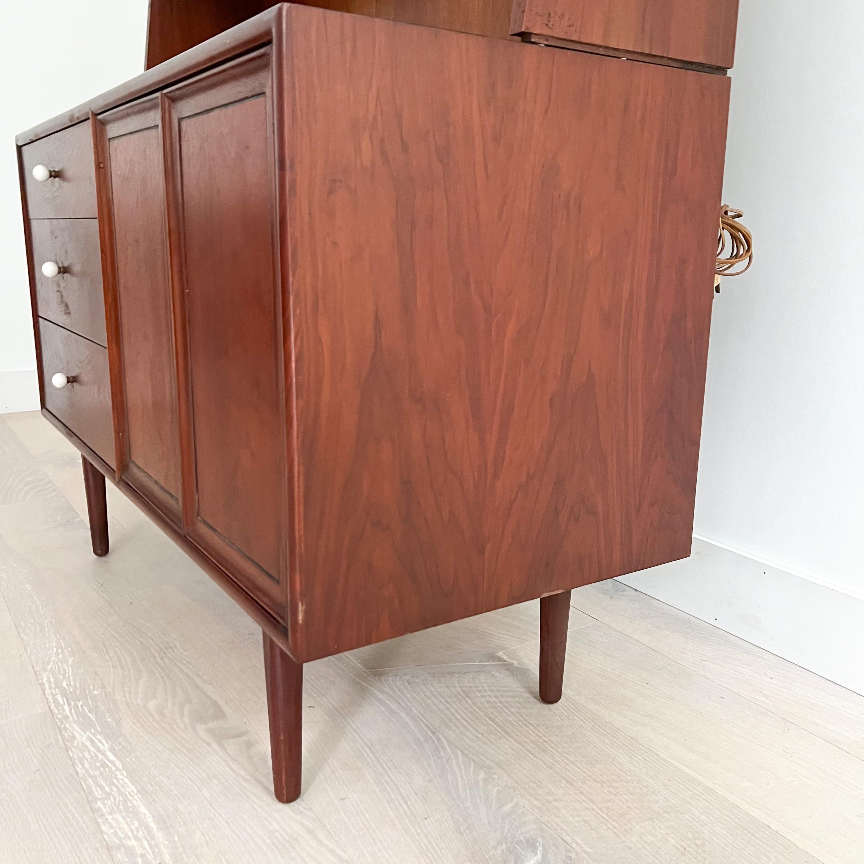 Mid-Century Modern Walnut Hutch / Cabinet by Drexel Declaration 6