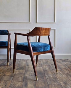 Mid Century Modern Walnut Jasper Chair Company Chair Set