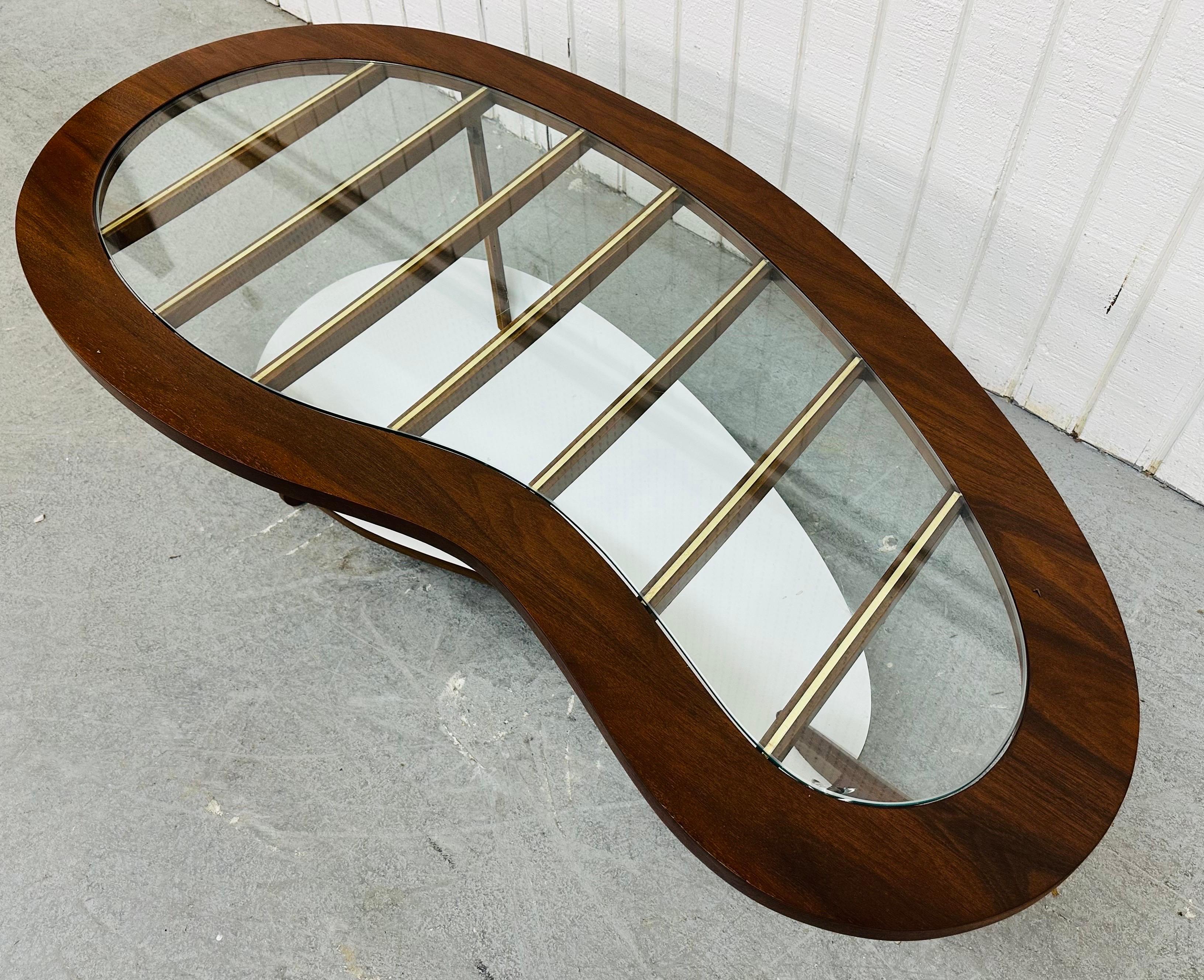 20th Century Mid-Century Modern Walnut Kidney Shaped Coffee Table