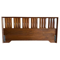 Mid-Century Modern Walnut King Geometric Headboard by Albert Parvin