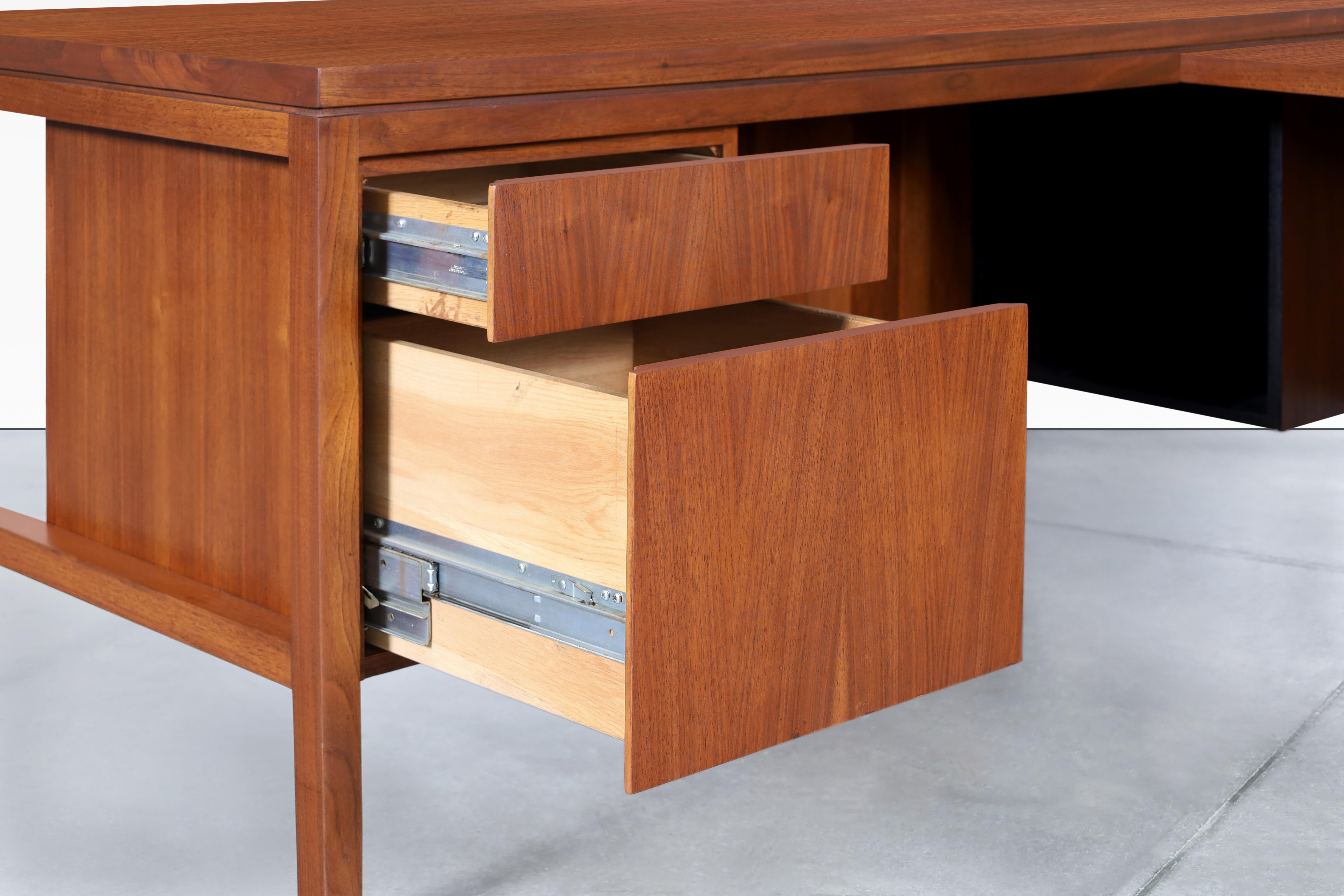 Mid-Century Modern Walnut L-Shaped Desk 1