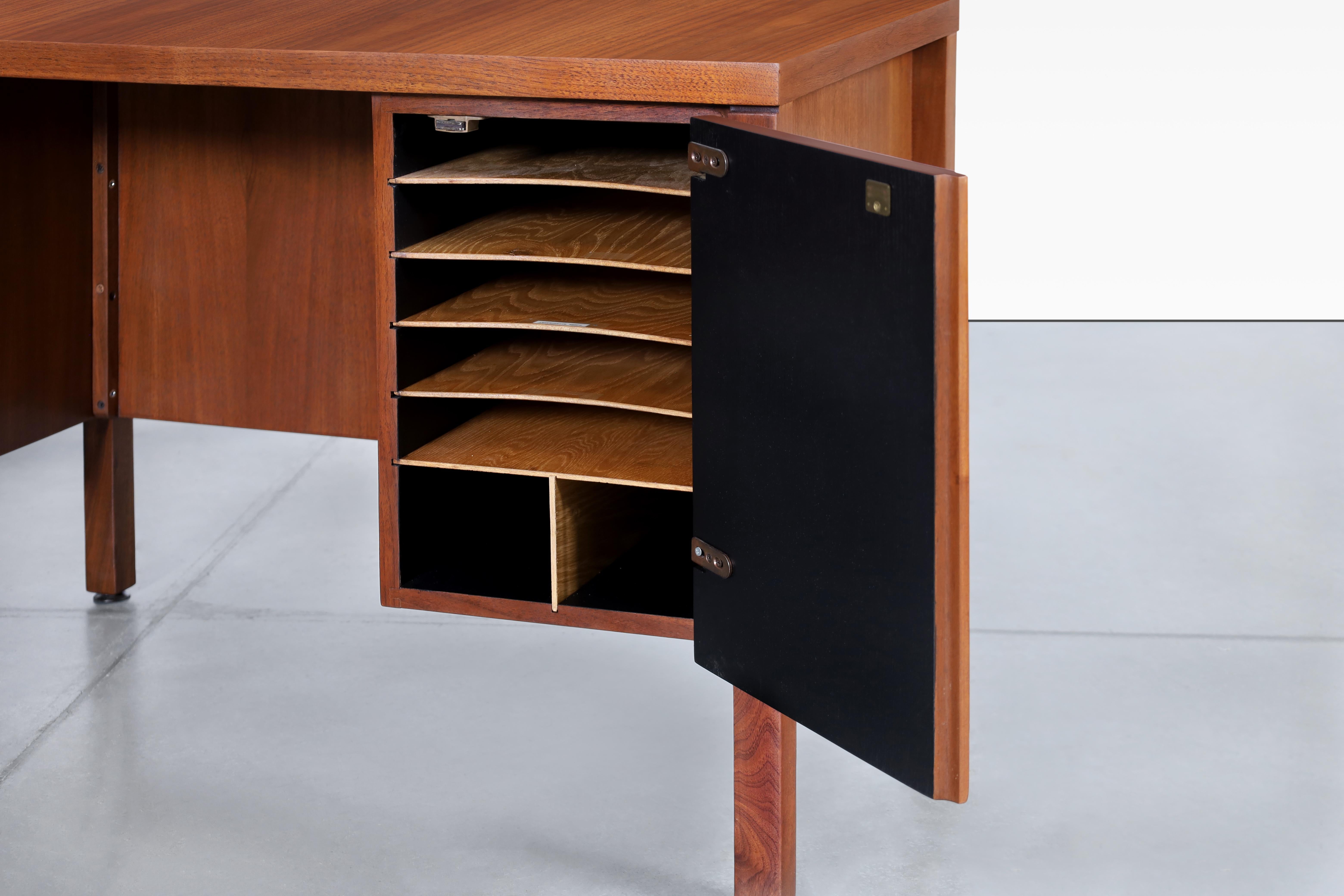 Mid-Century Modern Walnut L-Shaped Desk 2
