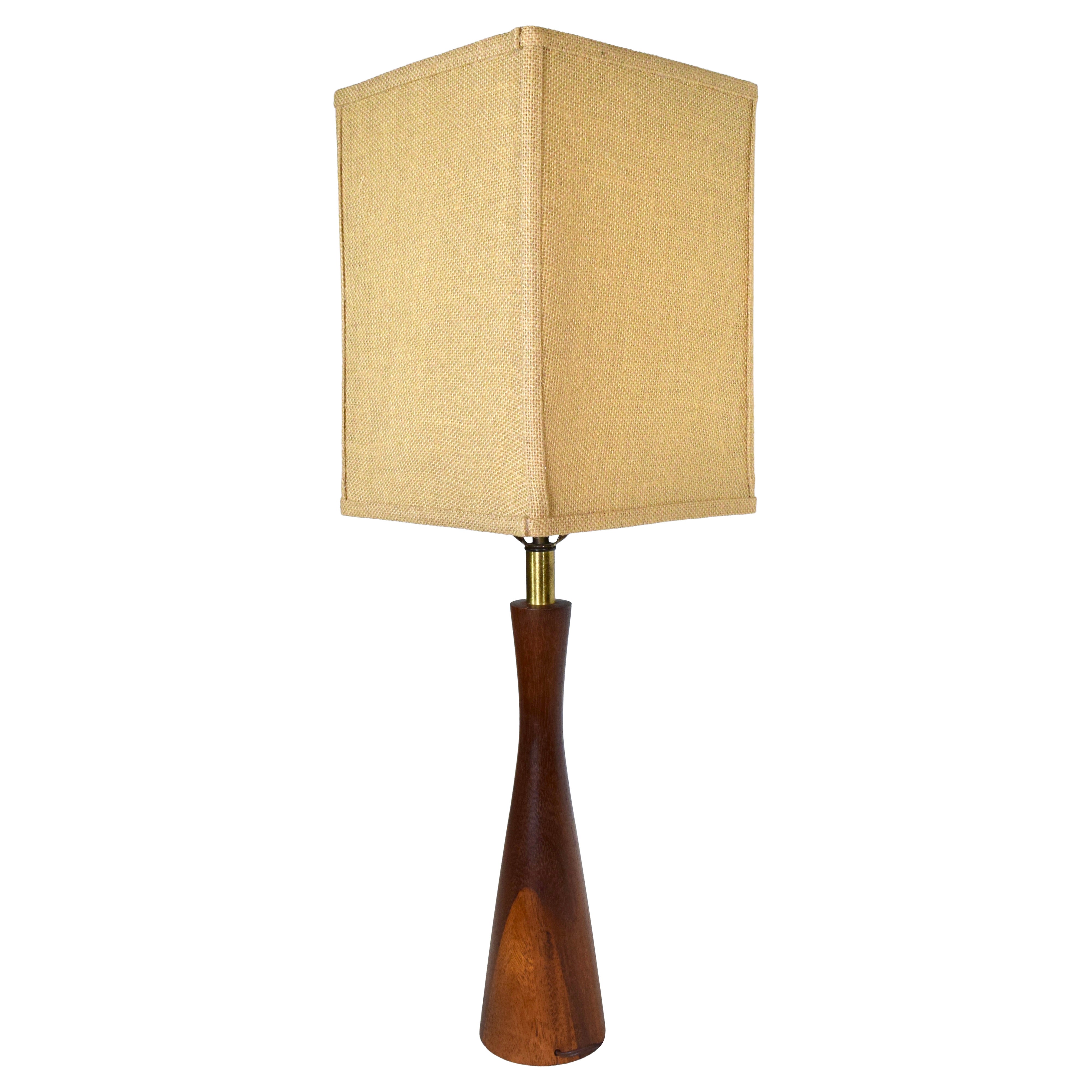 Mid Century Modern Walnut Lamp After Phillip Lloyd Powell