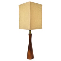 Mid Century Modern Walnut Lamp After Phillip Lloyd Powell