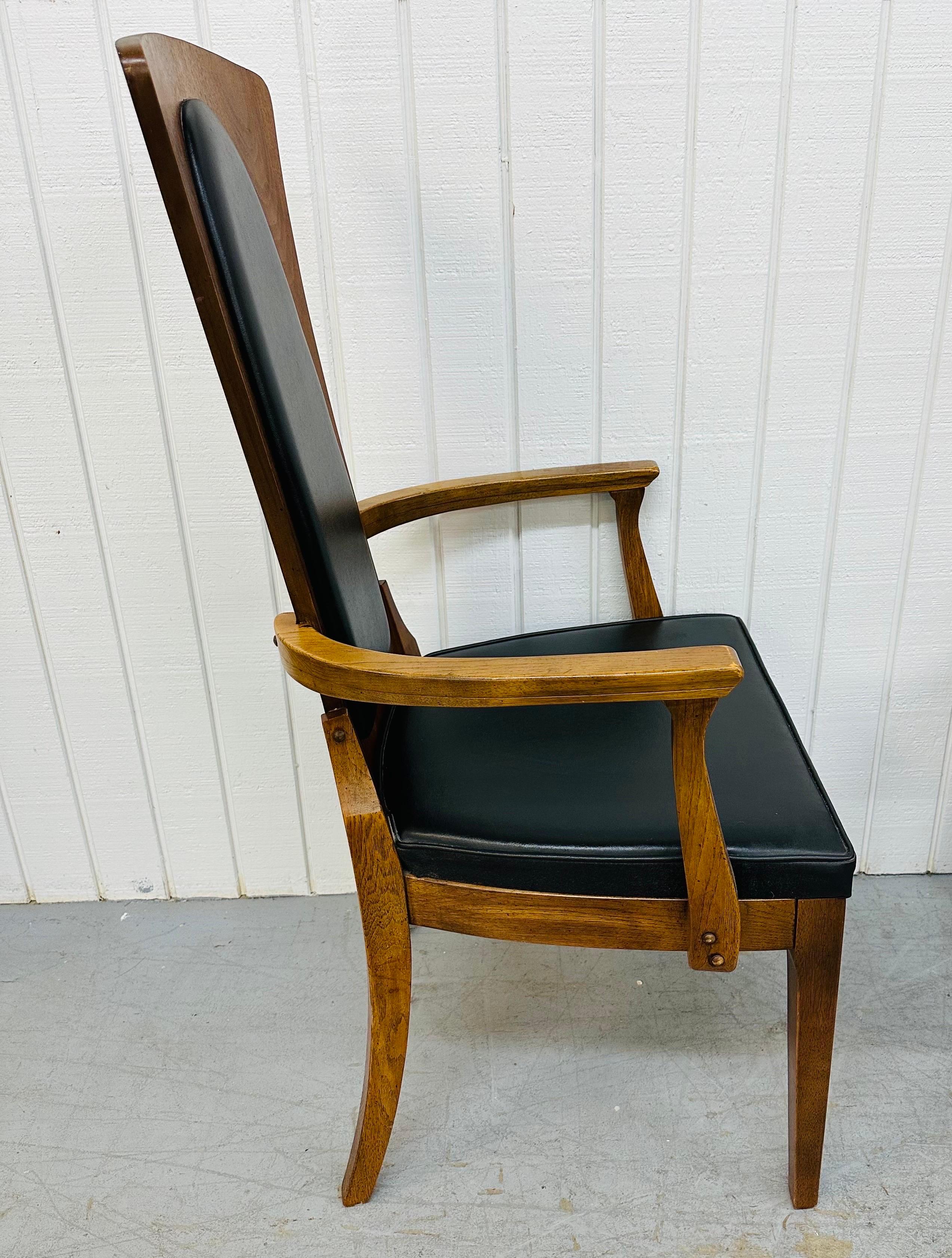 Mid-Century Modern Walnut & Leather Dining Chairs - Set of 6 In Good Condition In Clarksboro, NJ