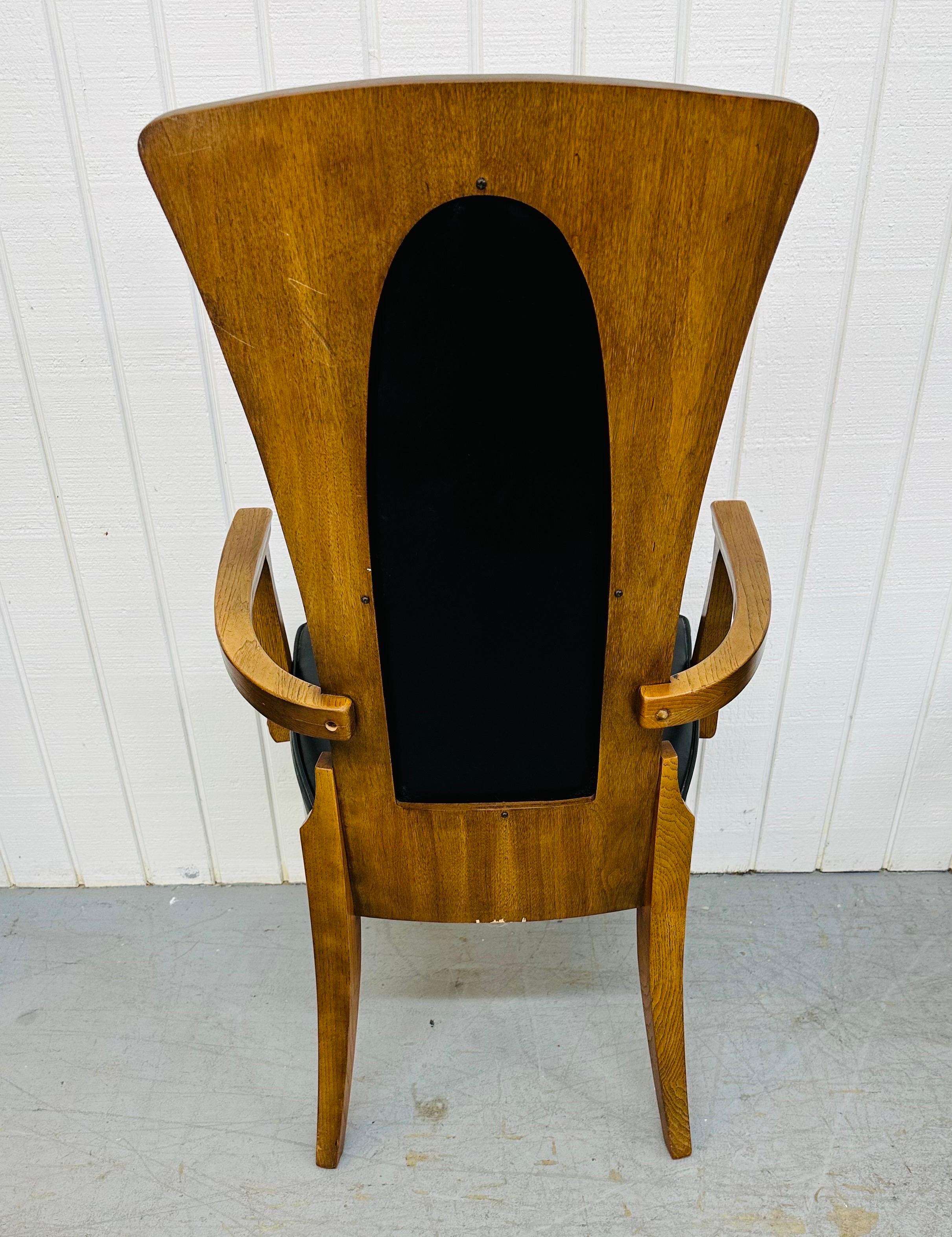 20th Century Mid-Century Modern Walnut & Leather Dining Chairs - Set of 6