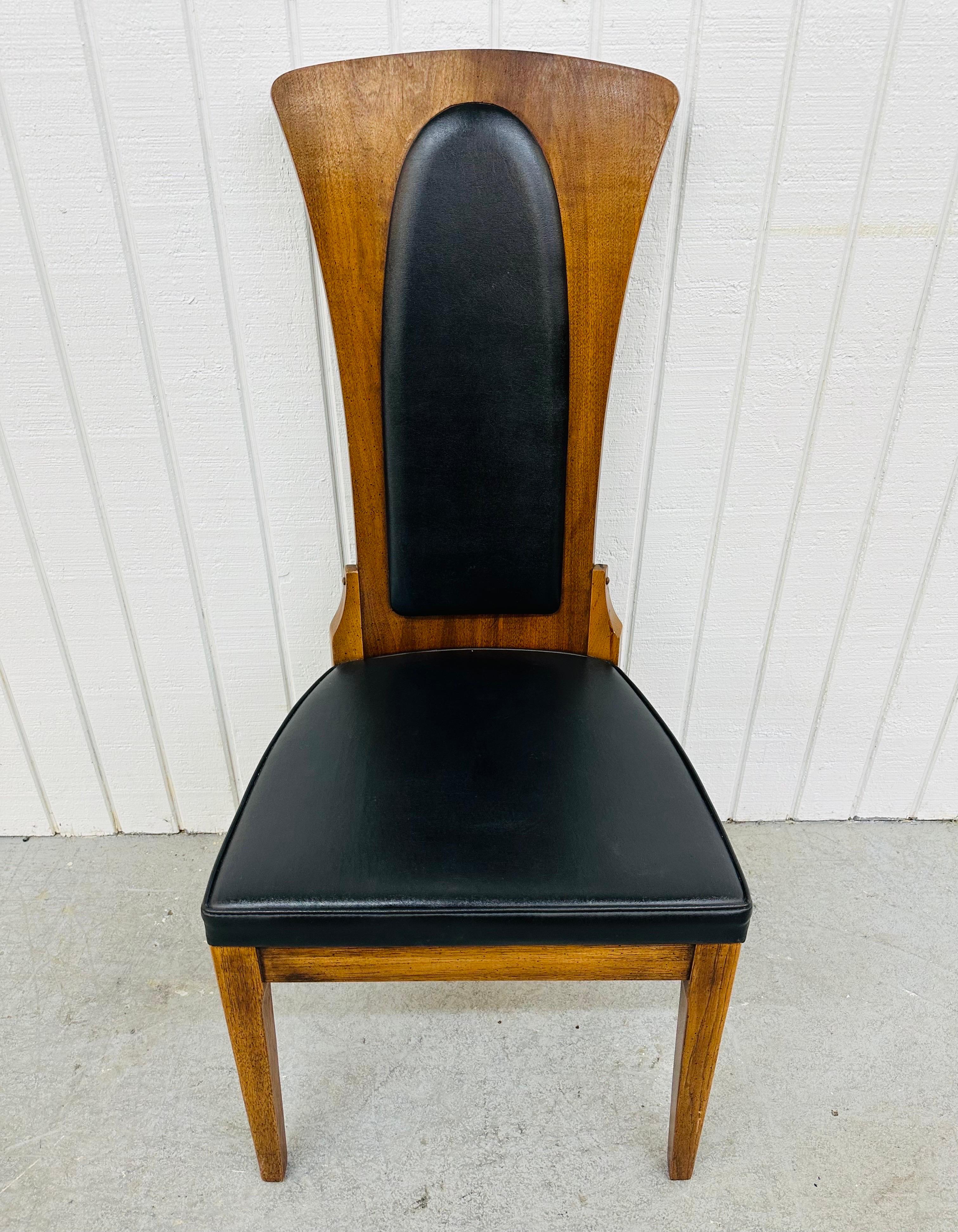 Mid-Century Modern Walnut & Leather Dining Chairs - Set of 6 1