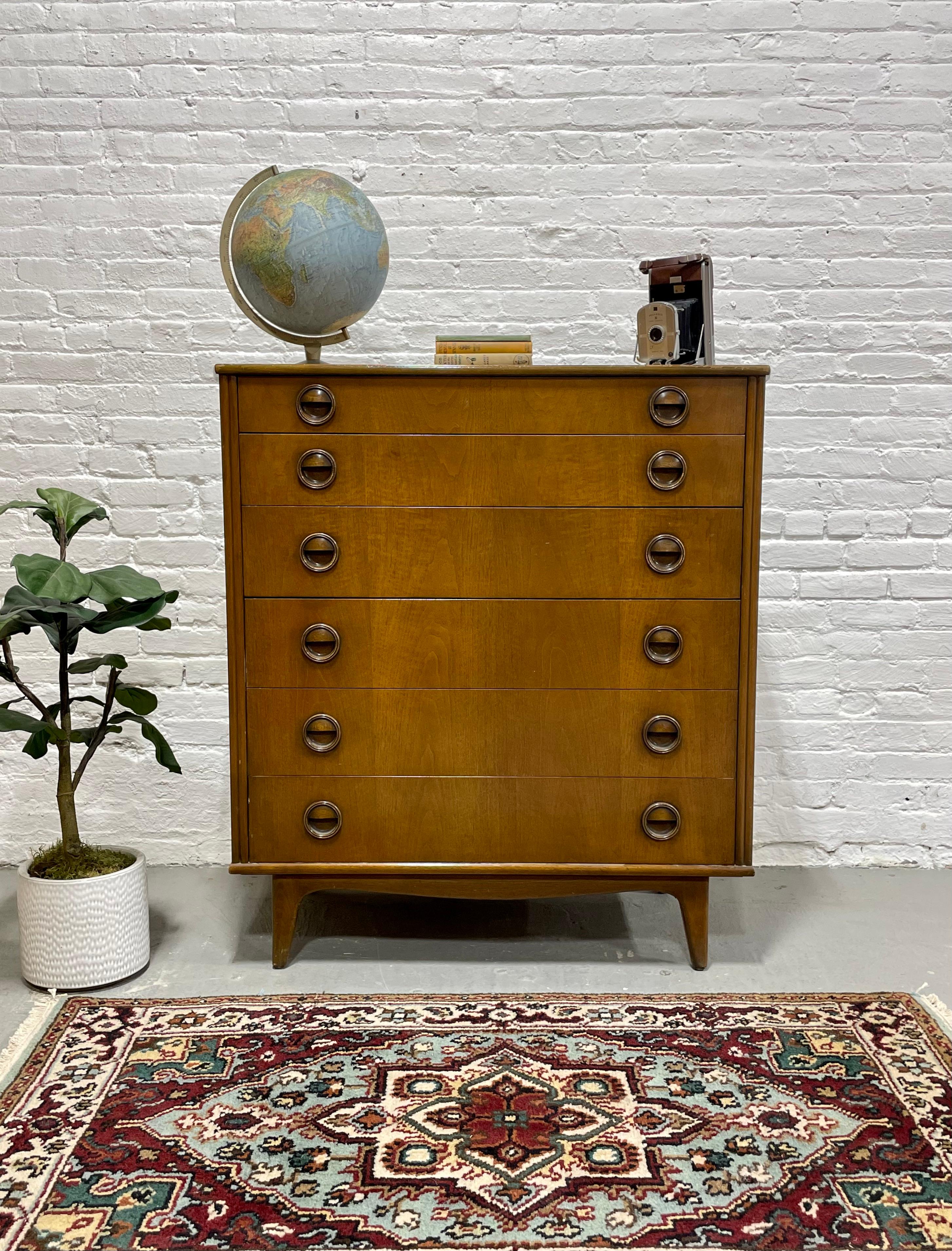 Mid Century Modern Walnut bedroom set by Landstrom Furniture Co., c. 1960's. Two fantastic solidly built pieces offering TONS of storage space with handsome 