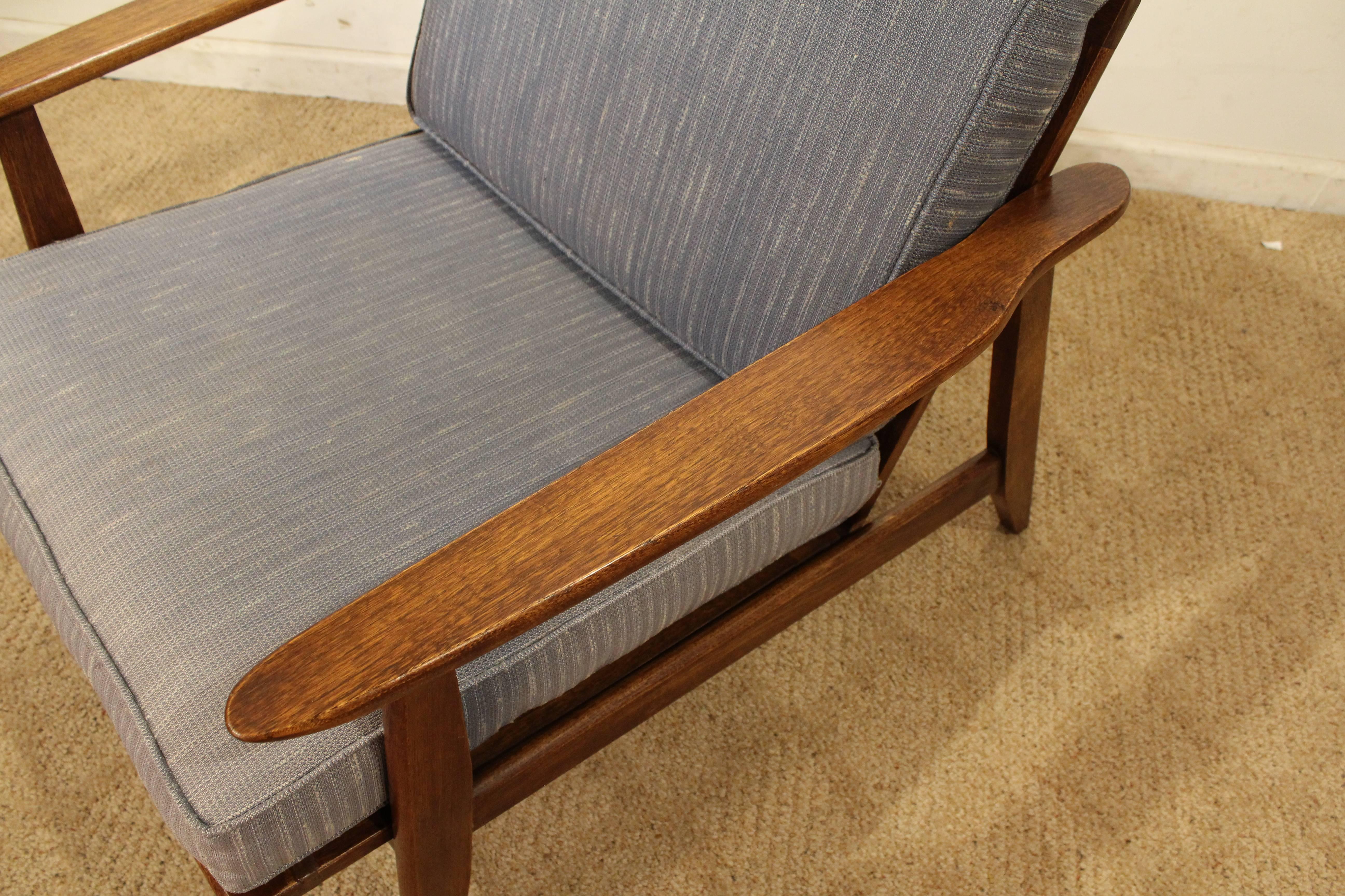 Upholstery Mid-Century Modern Walnut Lounge Chair