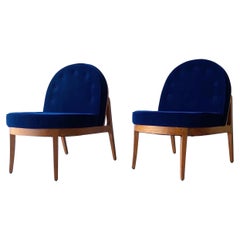 Mid-Century Modern Walnut Lounge Chairs, a Pair