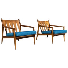Fauteuils de salon en noyer de style mi-siècle moderne par Milo Baughman pour Thayer Coggin