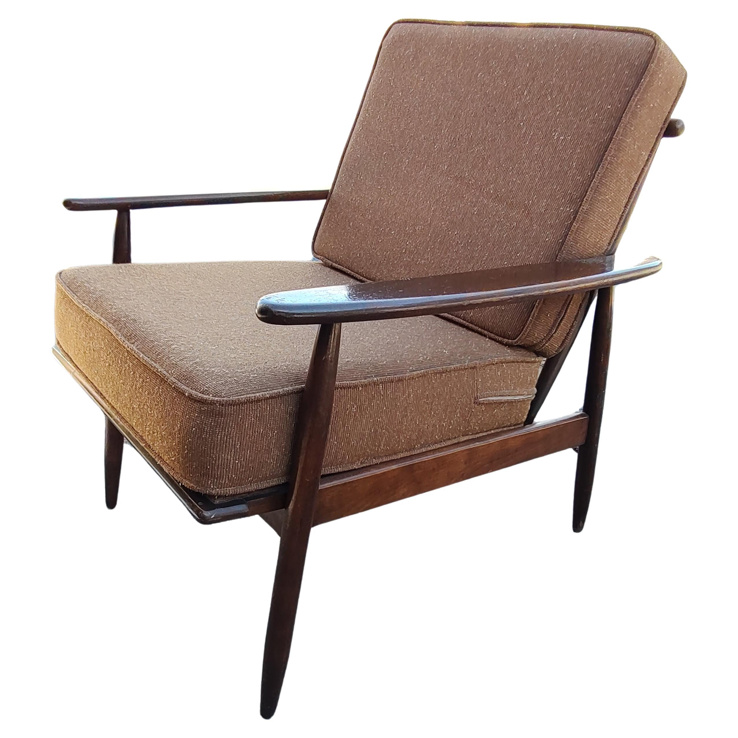 American Mid Century Modern Walnut Lounge Chairs C1958 For Sale