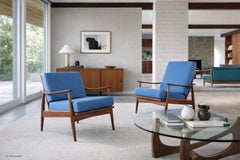 Mid-Century Modern Walnut Lounge Chairs, USA, 1950s