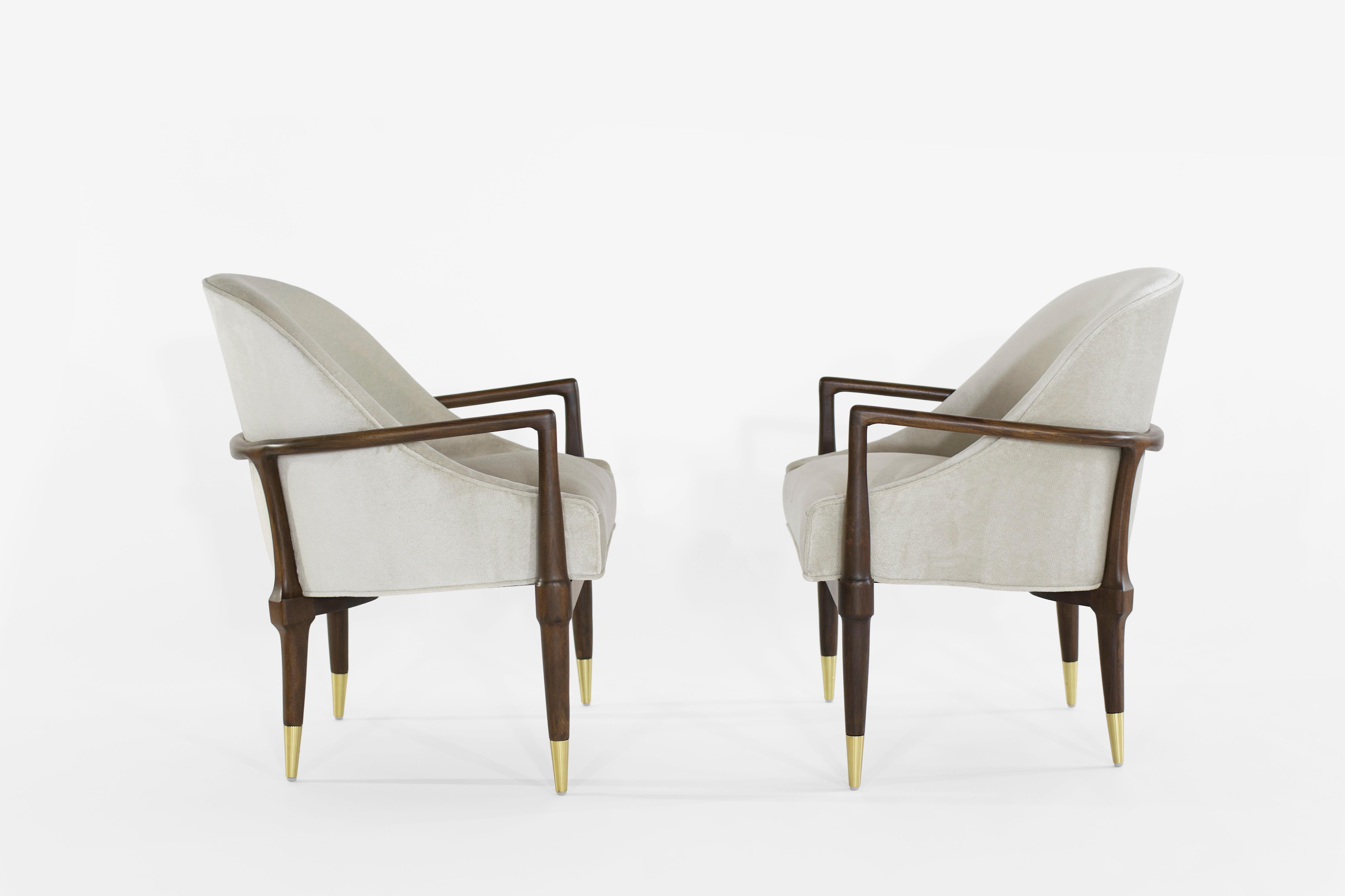 American Mid-Century Modern Walnut Lounge Chairs