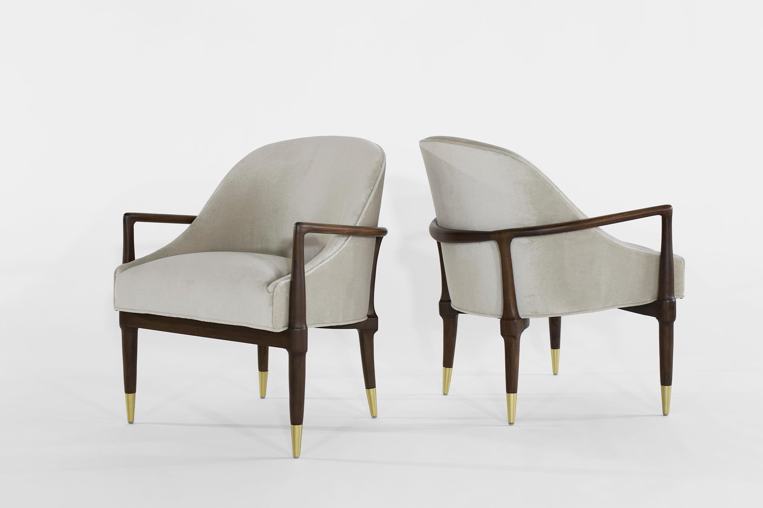 Mid-Century Modern Walnut Lounge Chairs 1