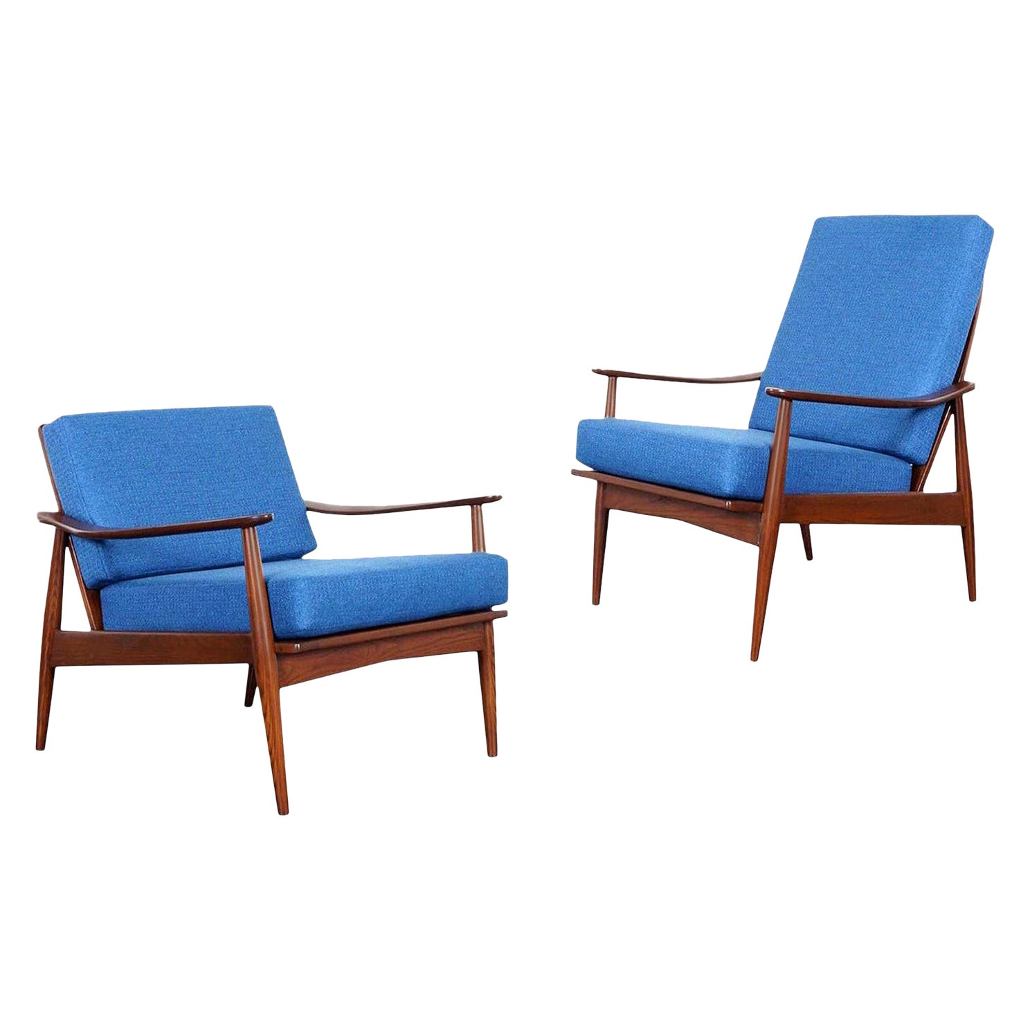 Mid-Century Modern Walnut Lounge Chairs, USA, 1950s