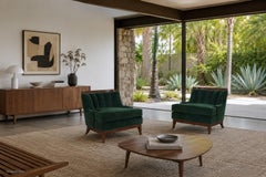 Fauteuils de salon « Mid-Century Modern » en noyer, inspirés du style d'Erwin Lambeth
