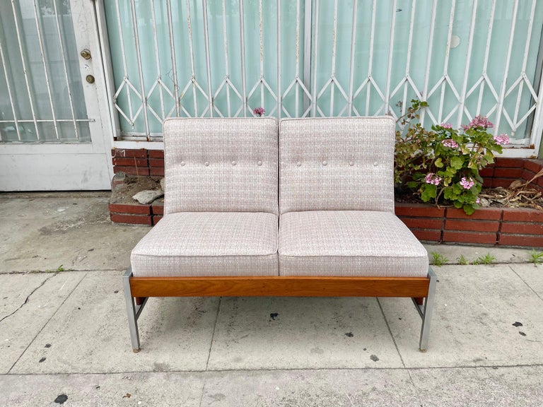 MidCentury Modern Walnut Loveseat For Sale at 1stDibs