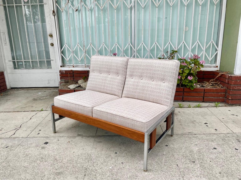 MidCentury Modern Walnut Loveseat For Sale at 1stDibs