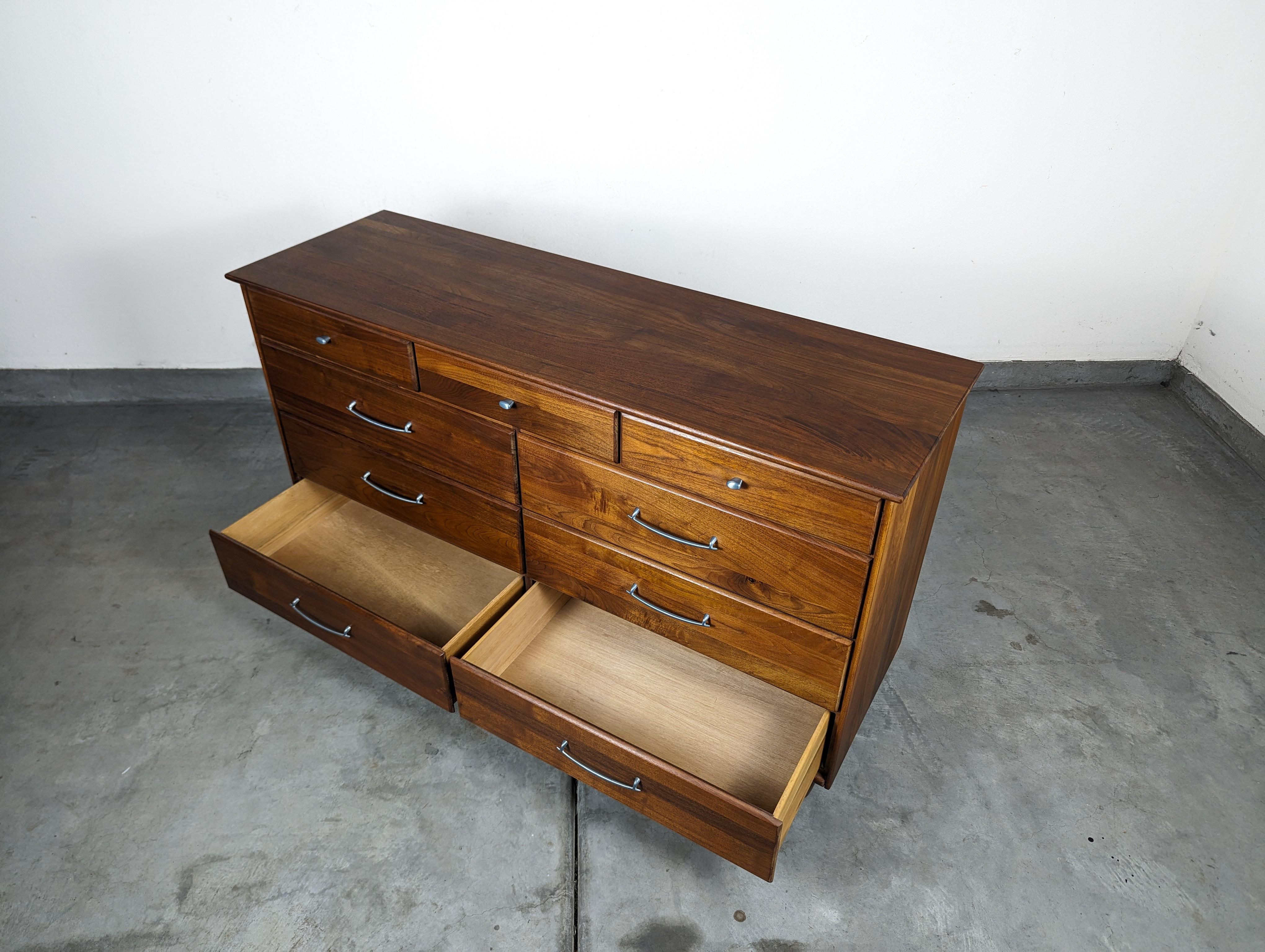 Mid Century Modern Walnut Lowboy Dresser by ACE-HI, c1960s 5