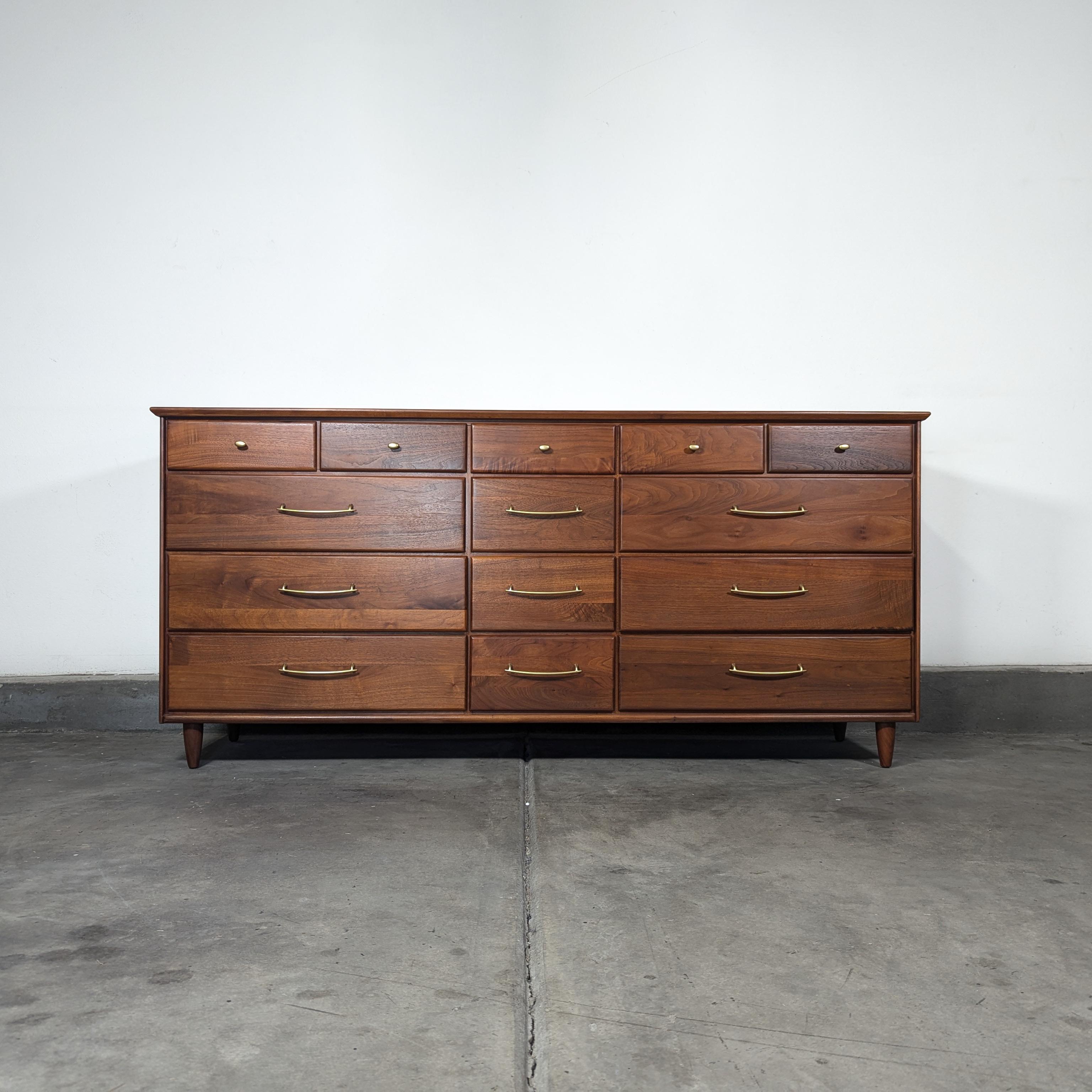 Mid Century Modern Walnut Lowboy Dresser by ACE-HI, c1960s 5