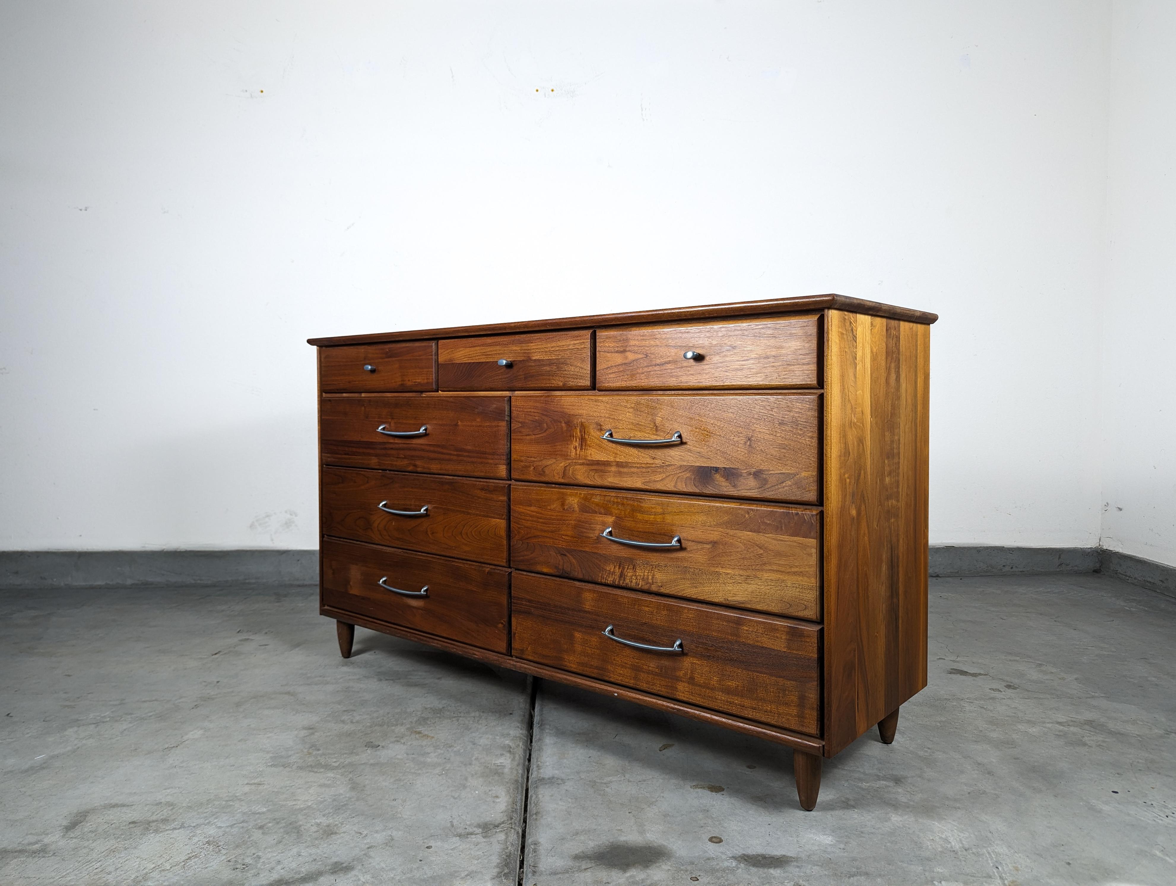 American Mid Century Modern Walnut Lowboy Dresser by ACE-HI, c1960s