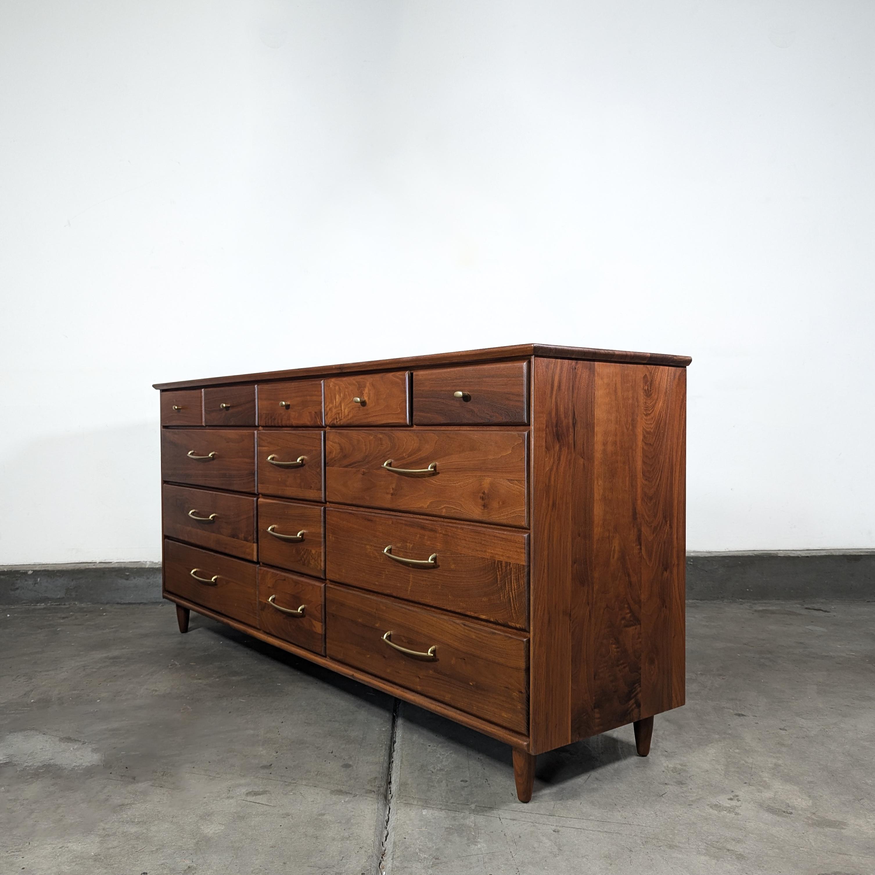 Mid-20th Century Mid Century Modern Walnut Lowboy Dresser by ACE-HI, c1960s
